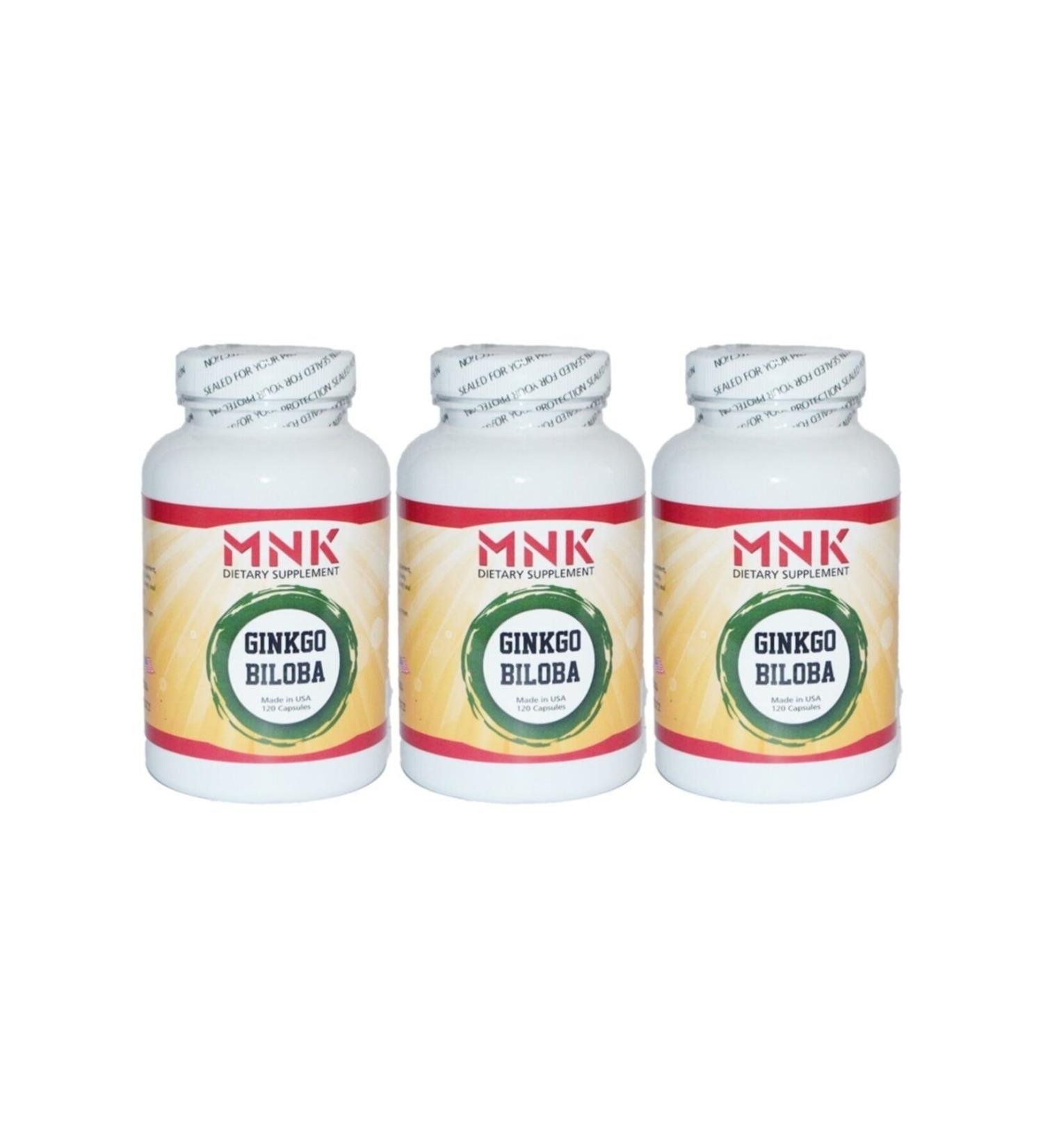 Mnk Ginkgo Biloba Extract 120 Capsules X 3 Boxes 360 Capsules