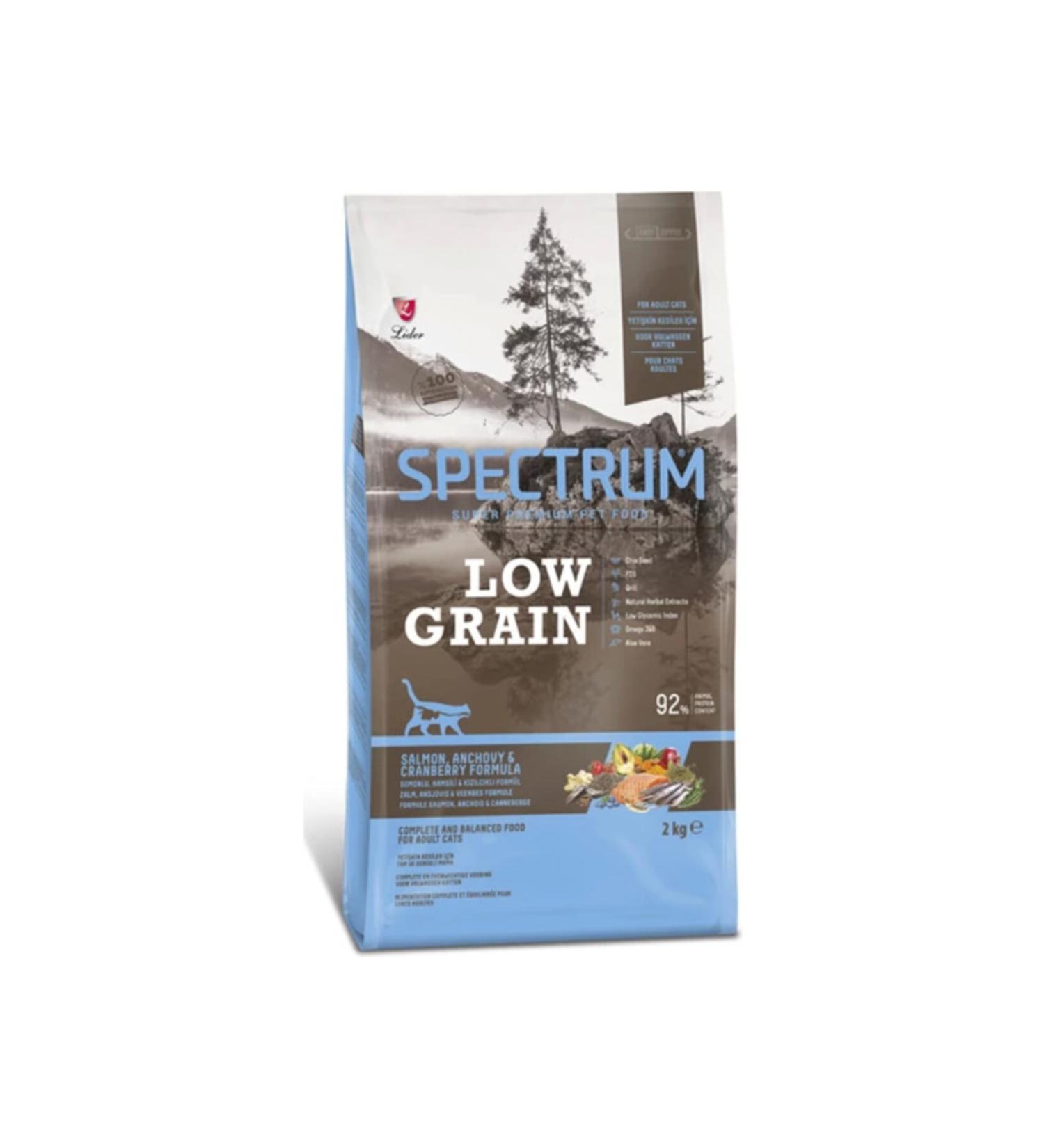 Spectrum Pectrum Low Grain Adult Cat Salmon Anchovy and Cranberry Formula Complete and Balanced Food 2kg