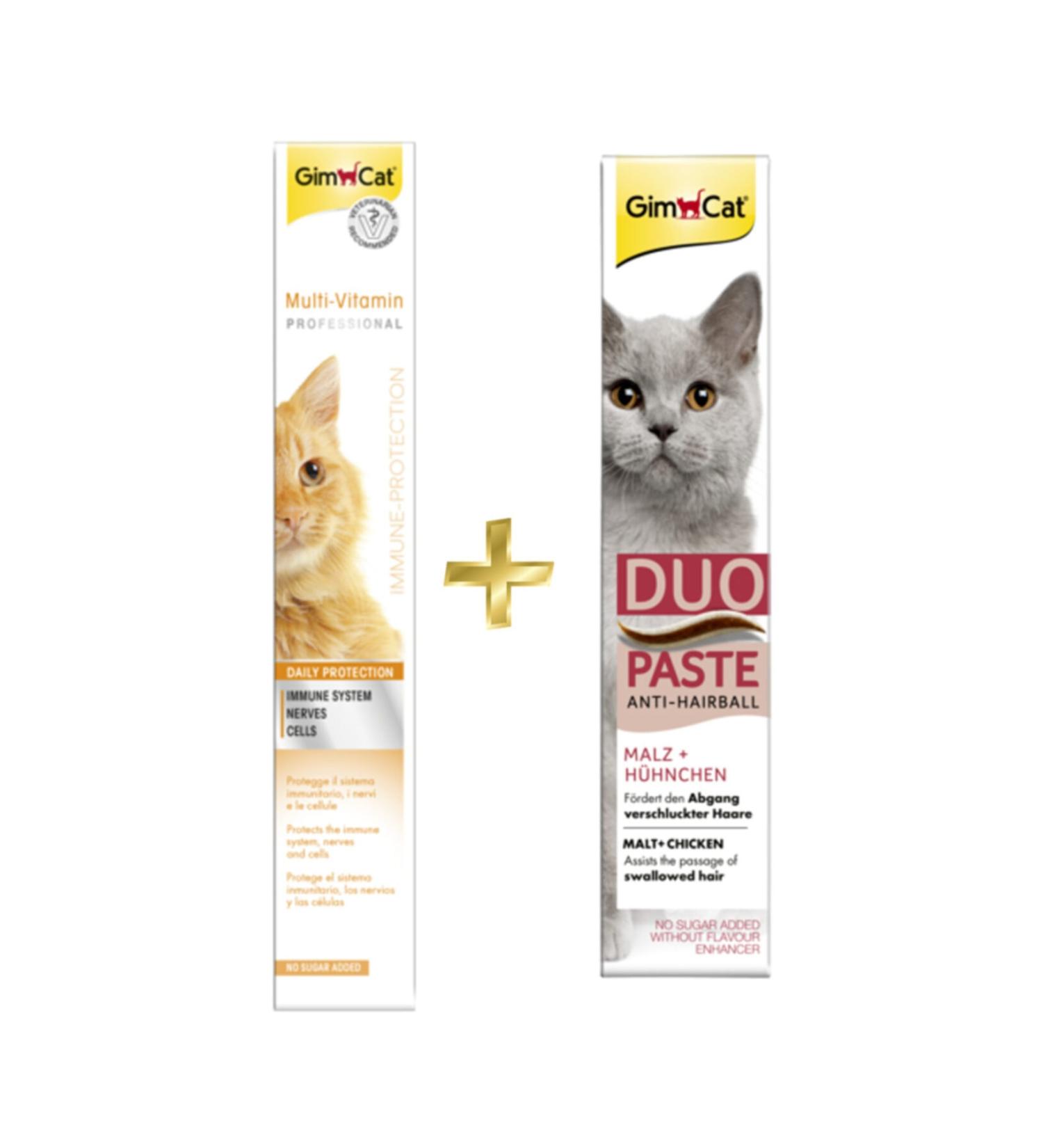 Gimcat MultiVitamin Paste 100gr + GimCat Duo Paste Chicken Malt Cat Paste 50gr