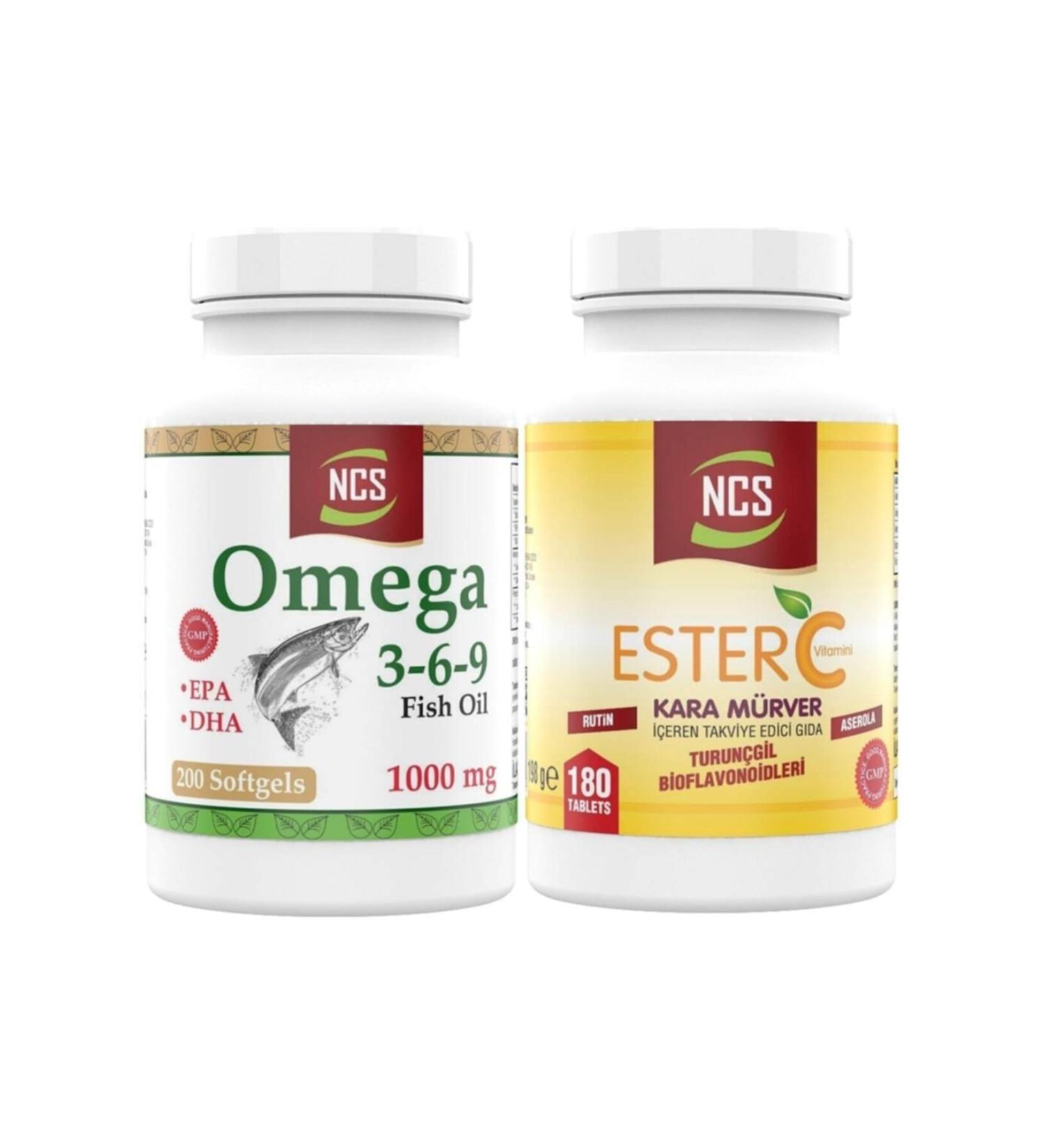 Ncs Omega 3-6-9 Fish Oil 200 Soft Ester Vitamin C 180 Tablets
