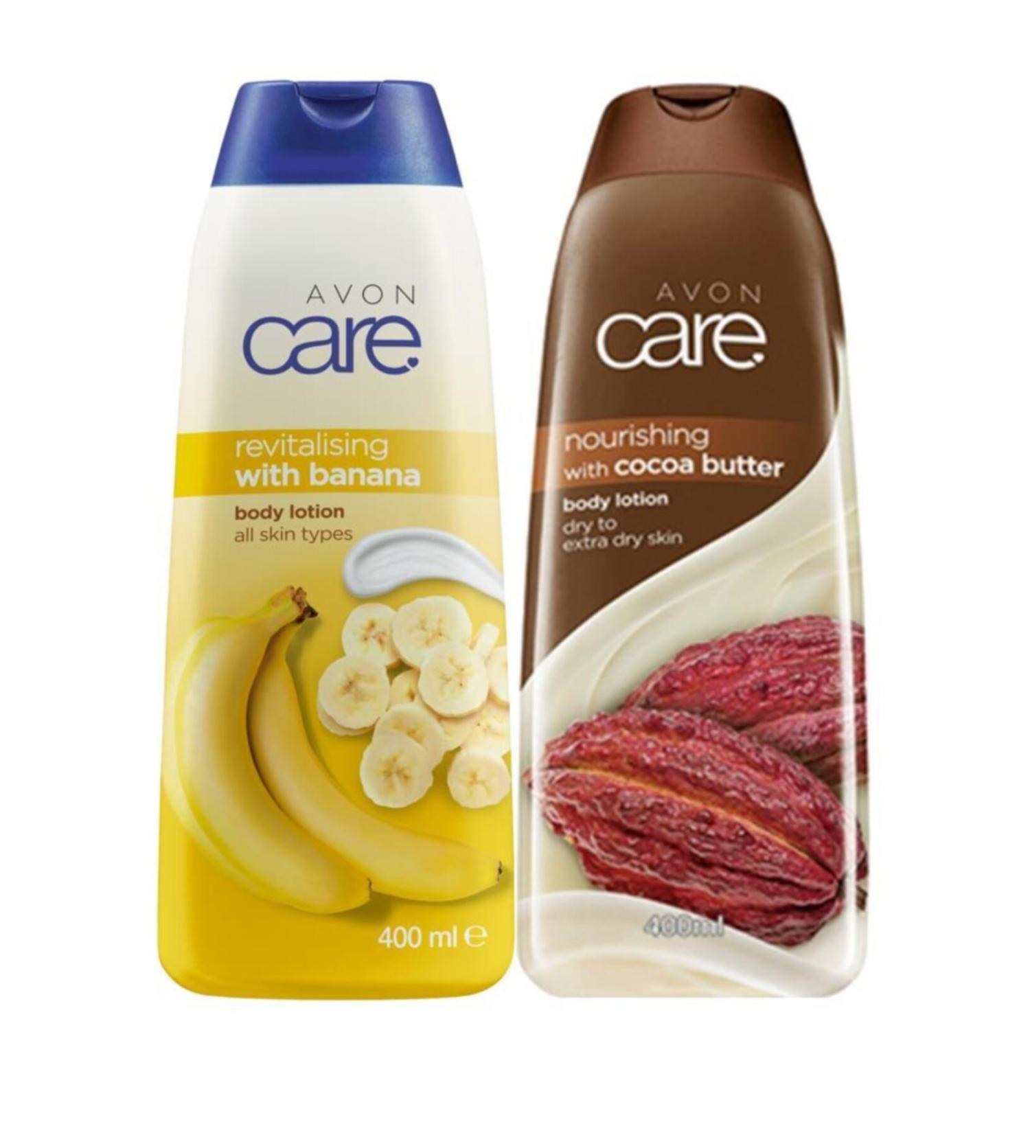 Avon Care Revitalising Banana Extract and Cocoa Butter Body Lotion Bundle