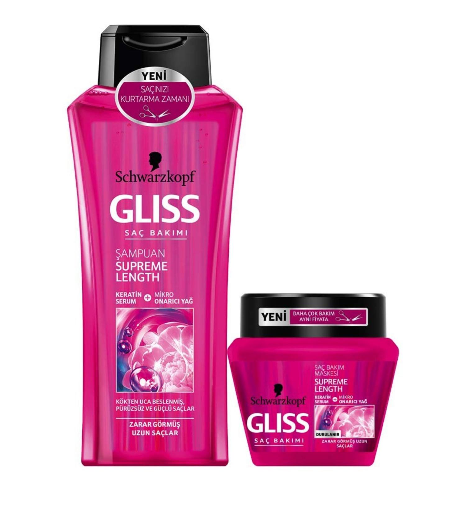Schwarzkopf Gliss Supreme Length Shampoo and Mask 400 ml