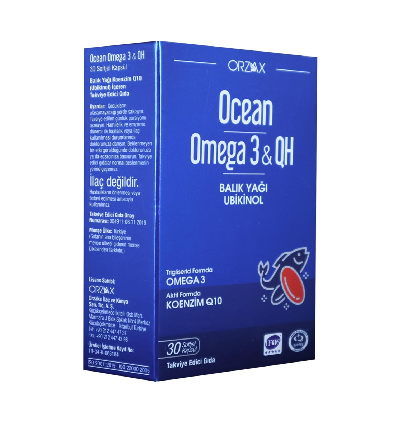 Ocean Omega 3 Qh Fish Oil 30 Softgel Capsules