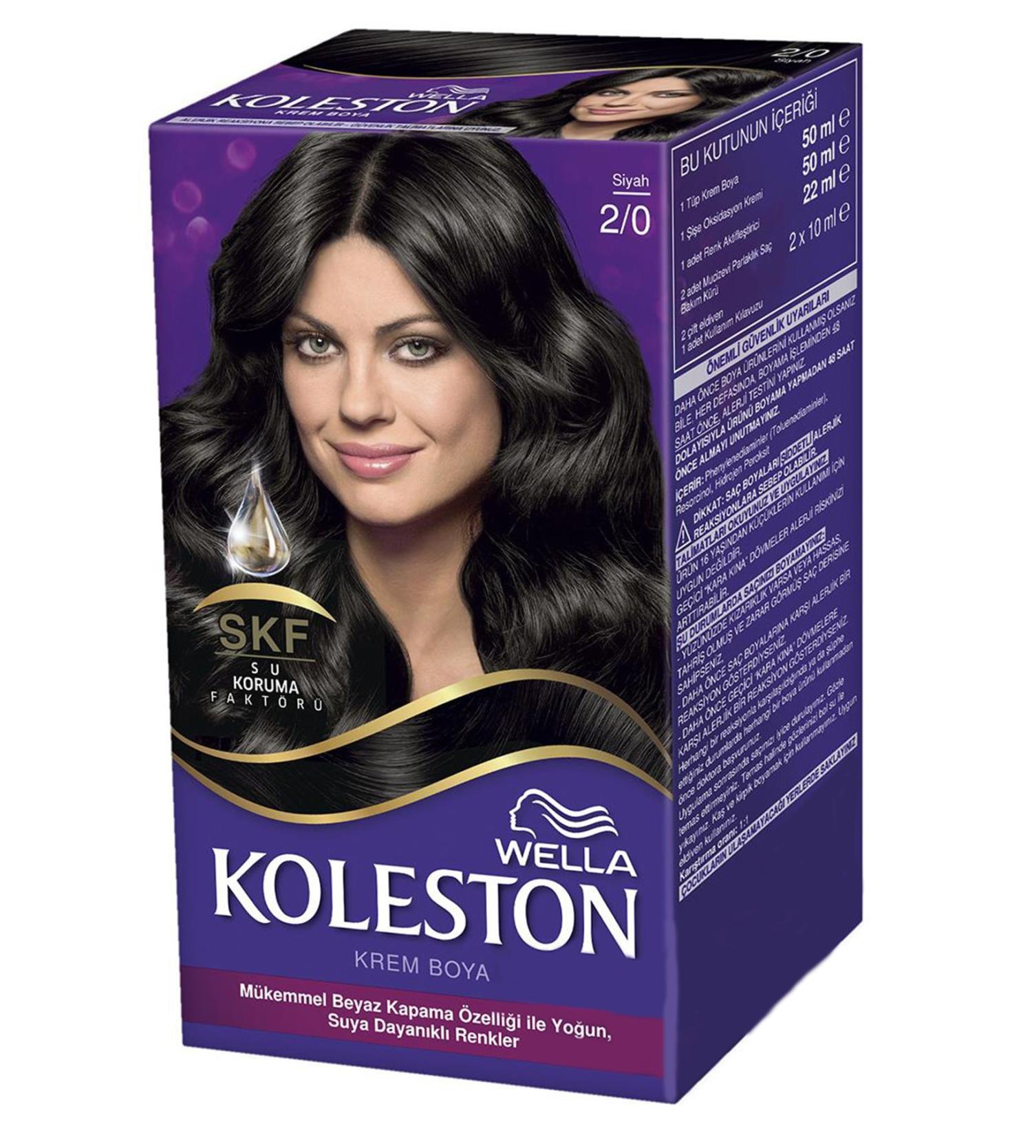 Wella Wella Koleston 2/0 Black Cream Hair Dye 50 Ml