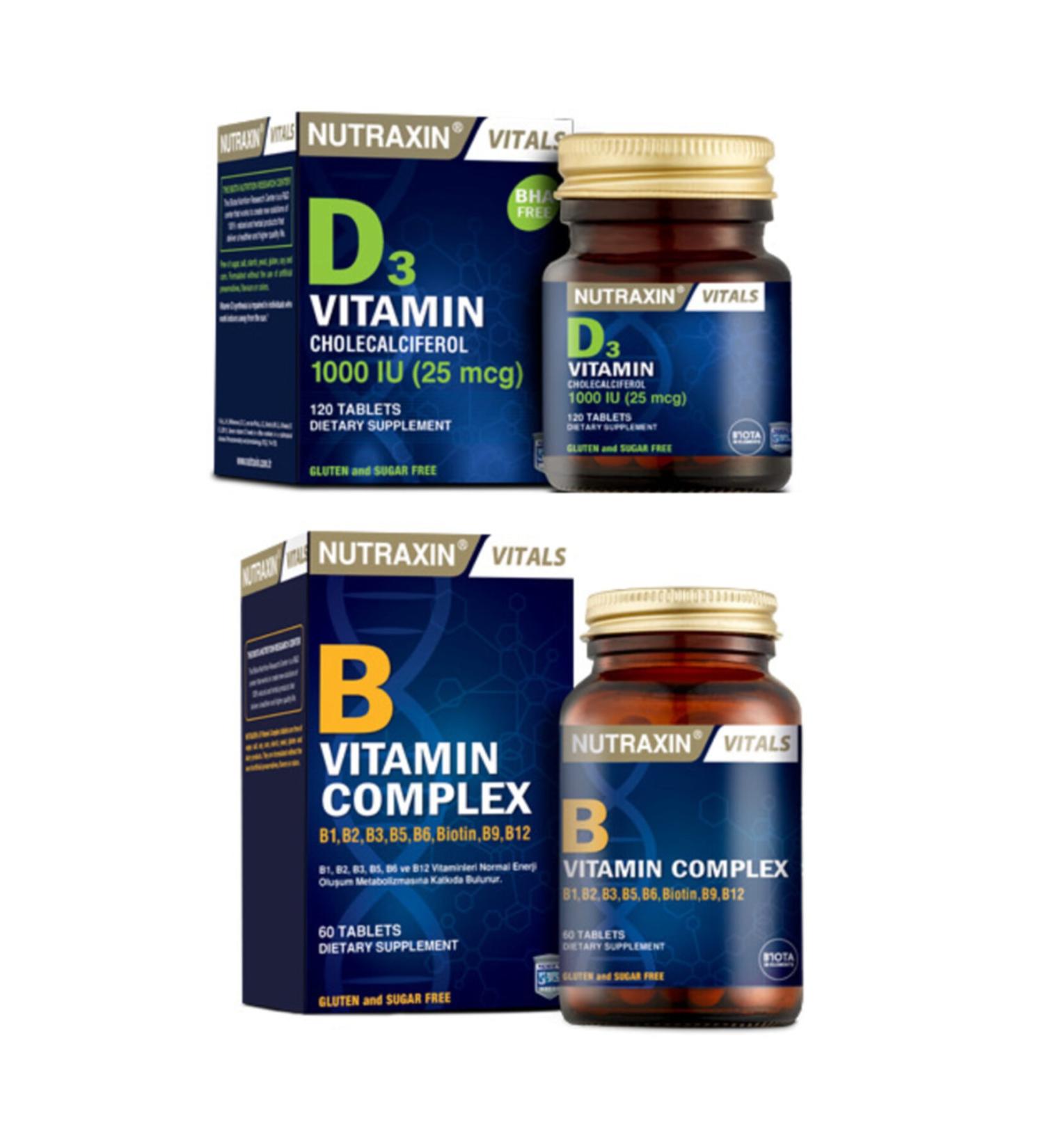 Nutraxin Vitamin D3 and Vitamin B 2-Piece Set