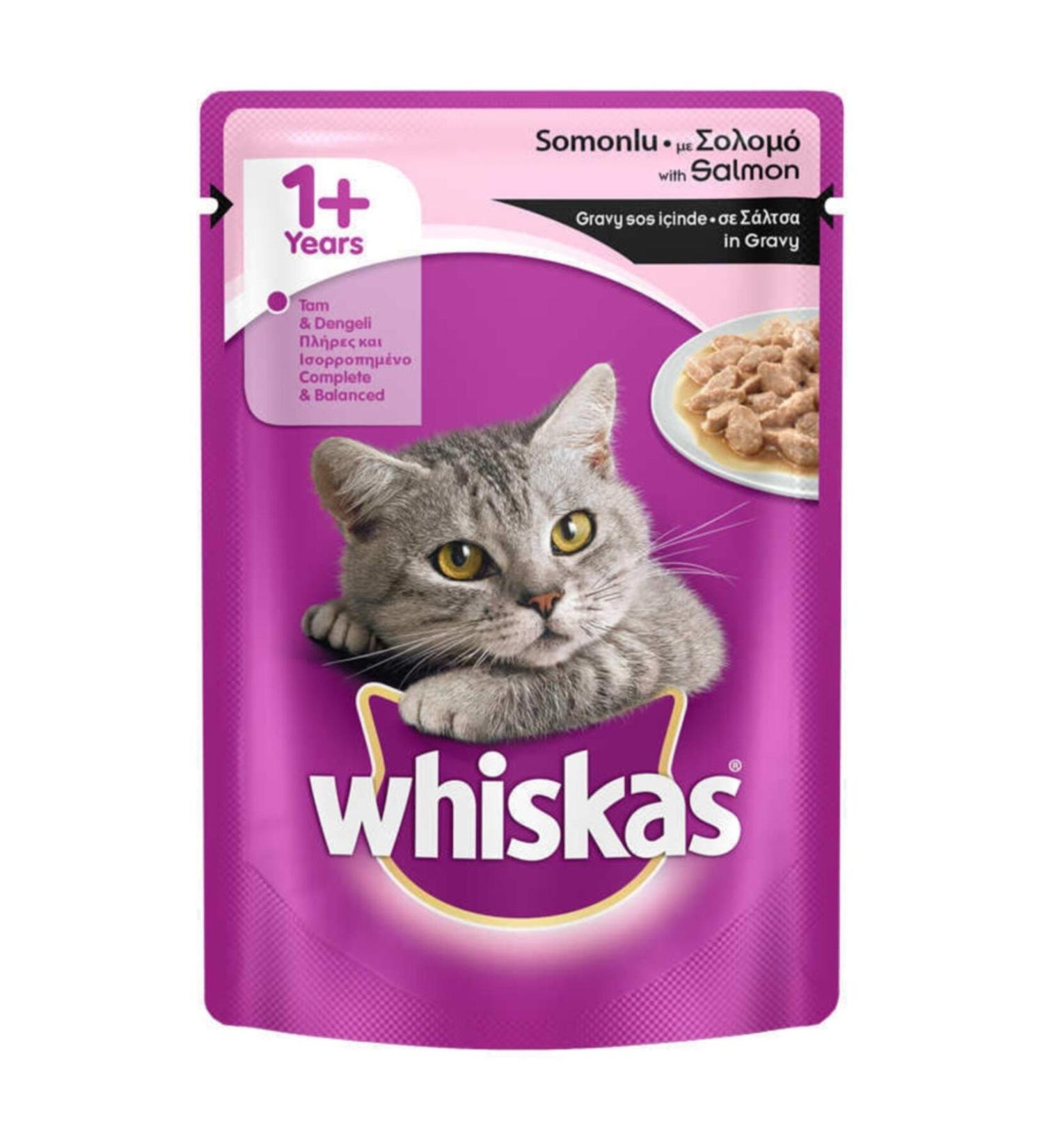 Whiskas Salmon Cat Wet Food Pouch 10 Pieces X 100 Gr