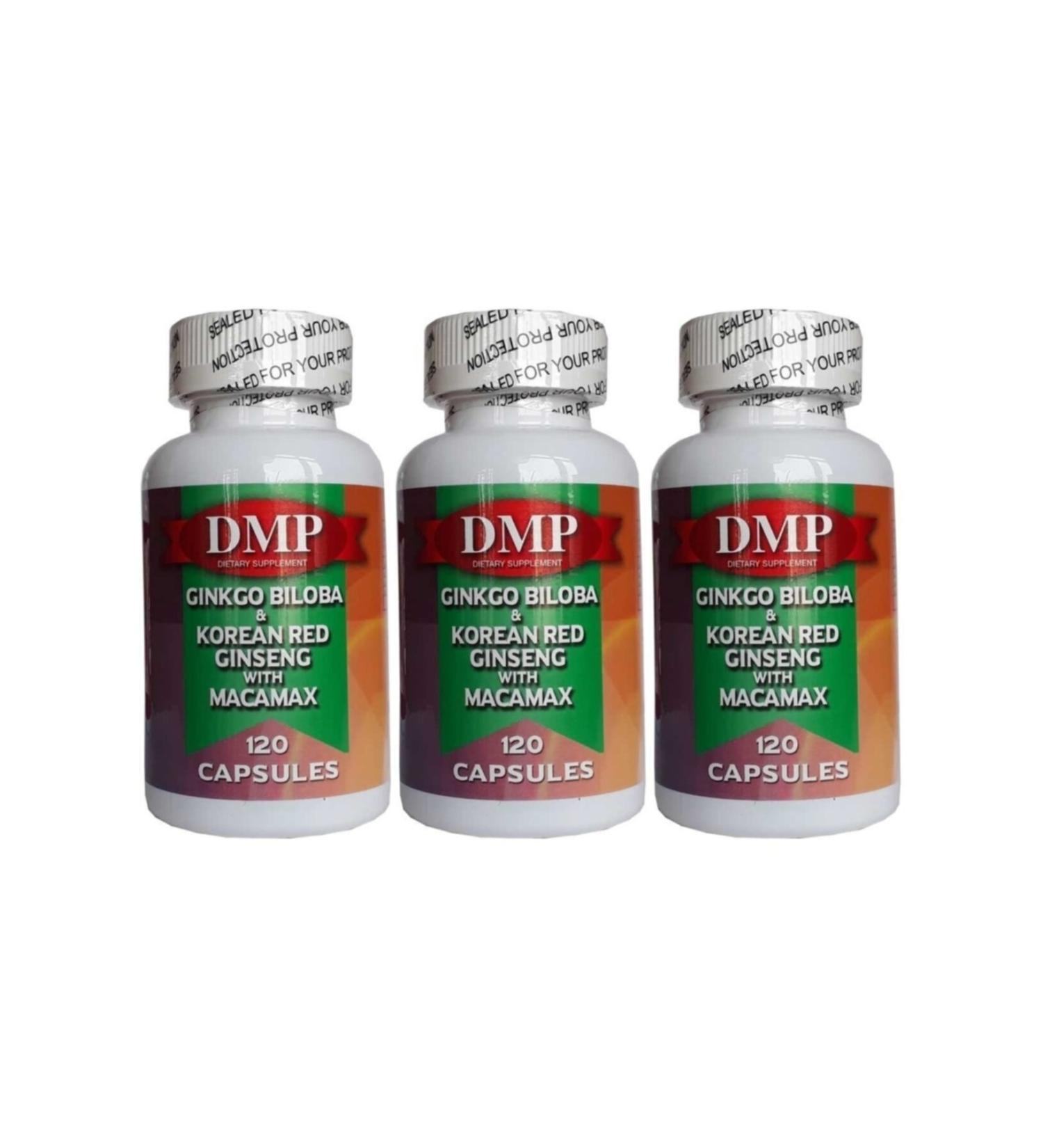 DMP Ginkgo Biloba Korean Red Ginseng Macamax 120 Capsules x 3 Boxes