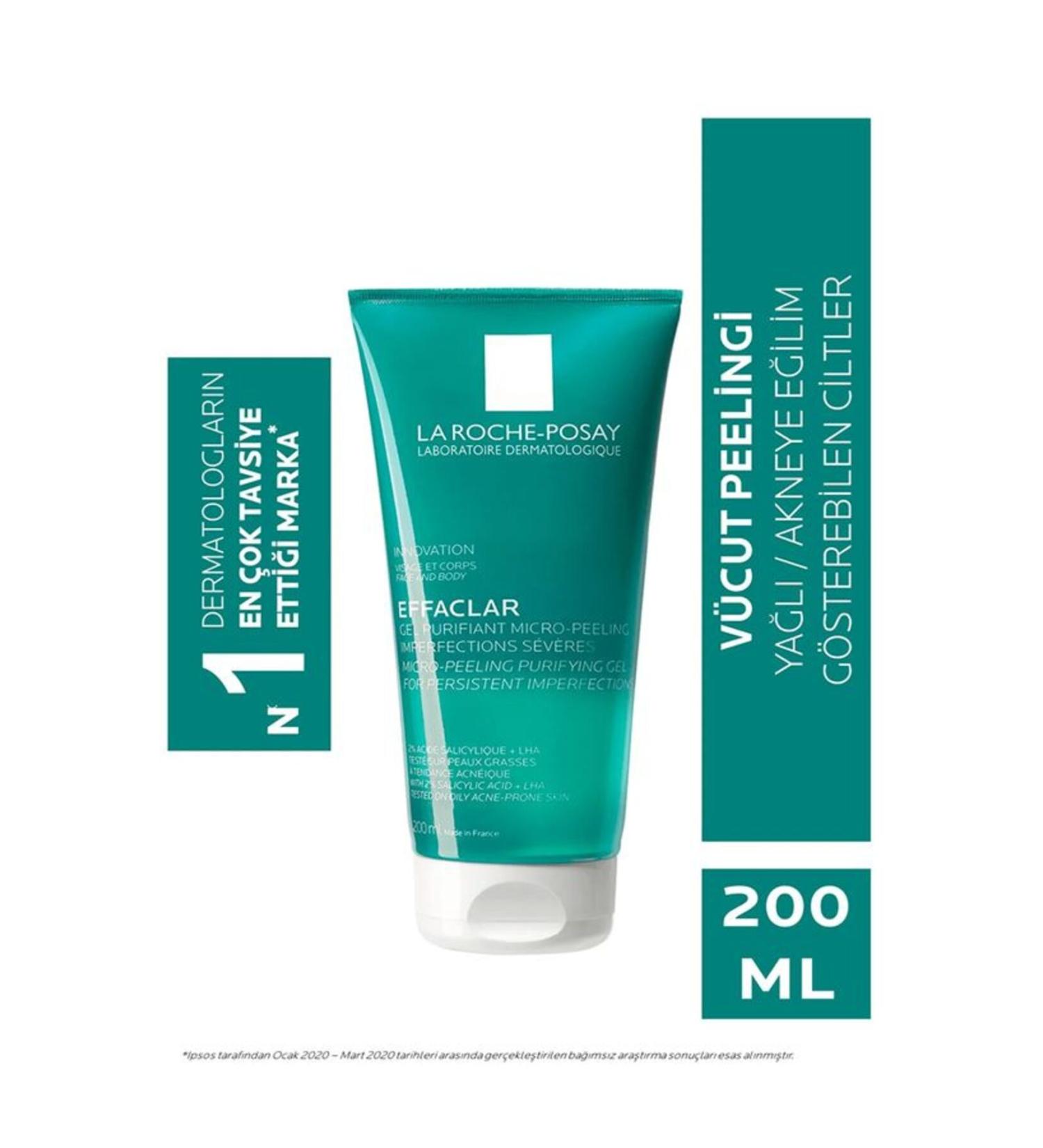 La Roche Posay EFFACLAR MICRO-PEELING GEL FACE AND BODY PURIFYING GEL-200ML - Buy Online on GoSupps.com