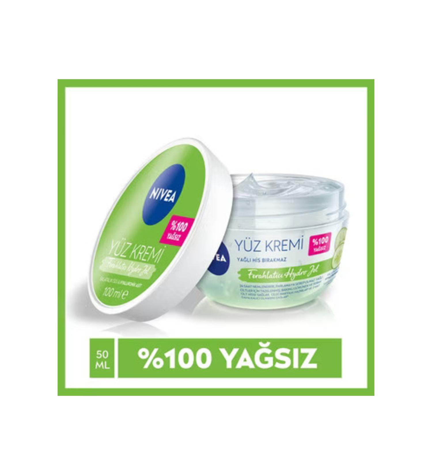NIVEA Anti-Shine Moisturizing Hydro Gel Face Cream with Hyaluronic Acid and Cucumber Extract 100 ml - Buy Online on GoSupps.com