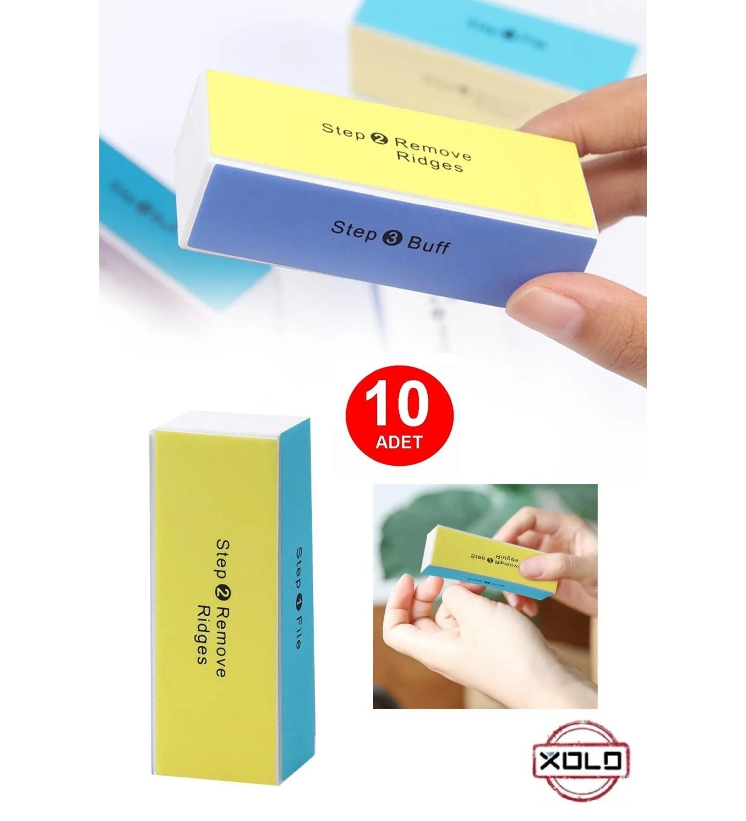 Xolo 10pcs 4 Way Professional Nail Polisher Hand Foot False Nail Care Nail Polish Manicure Pedicure File