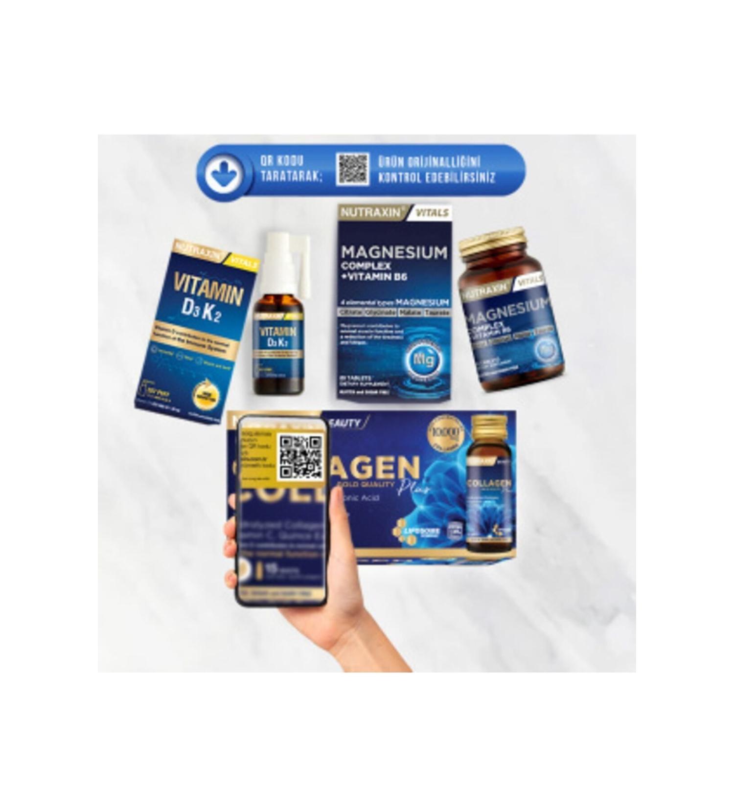 Nutraxin Magnesium Complex 60 Tablets 250 Mg - Bisiglinate - Taurate - Malate - Citrate - B6 - Buy Online on GoSupps.com