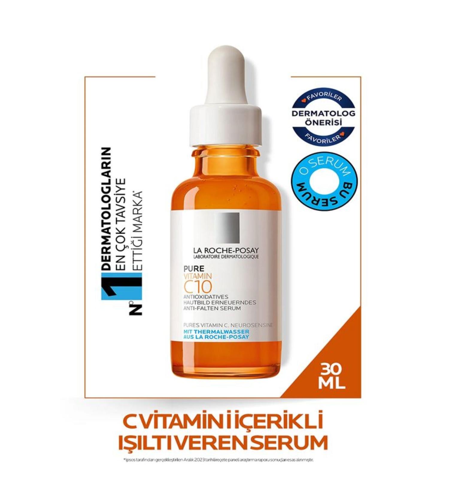 La Roche Posay LA ROCHE-POSAY PURE VITAMIN C10 SERUM PURE VITAMIN C10 SERUM RADIANT ANTIOXIDANT SERUM-30 ML - Buy Online on GoSupps.com