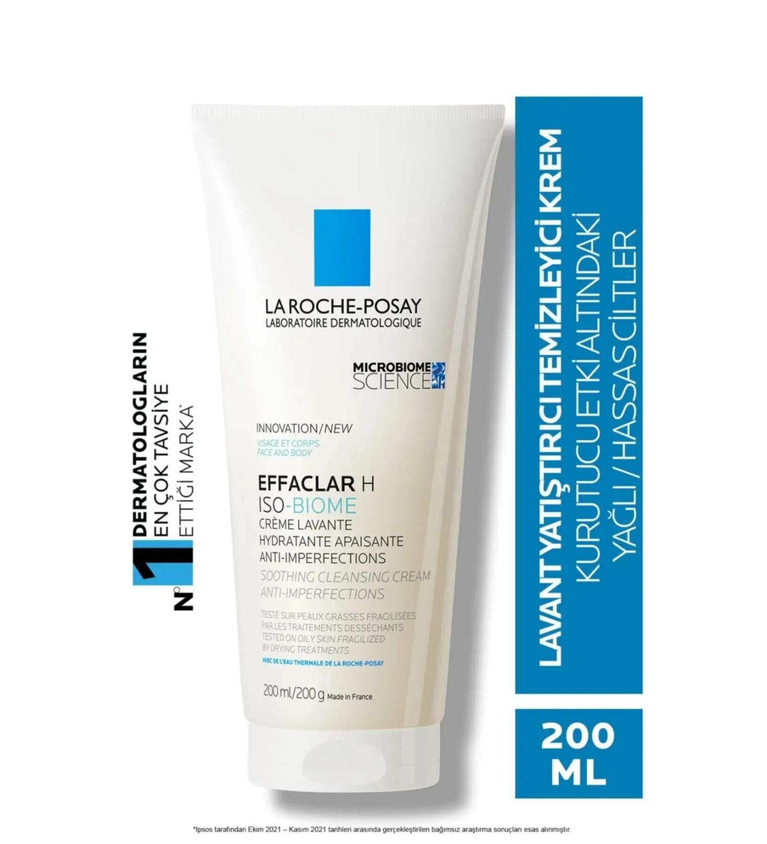 La Roche Posay LA ROCHE-POSAY EFFACLAR H ISO BIOME SOOTHING MOISTURIZING CARE & CLEANING CREAM-200 ML