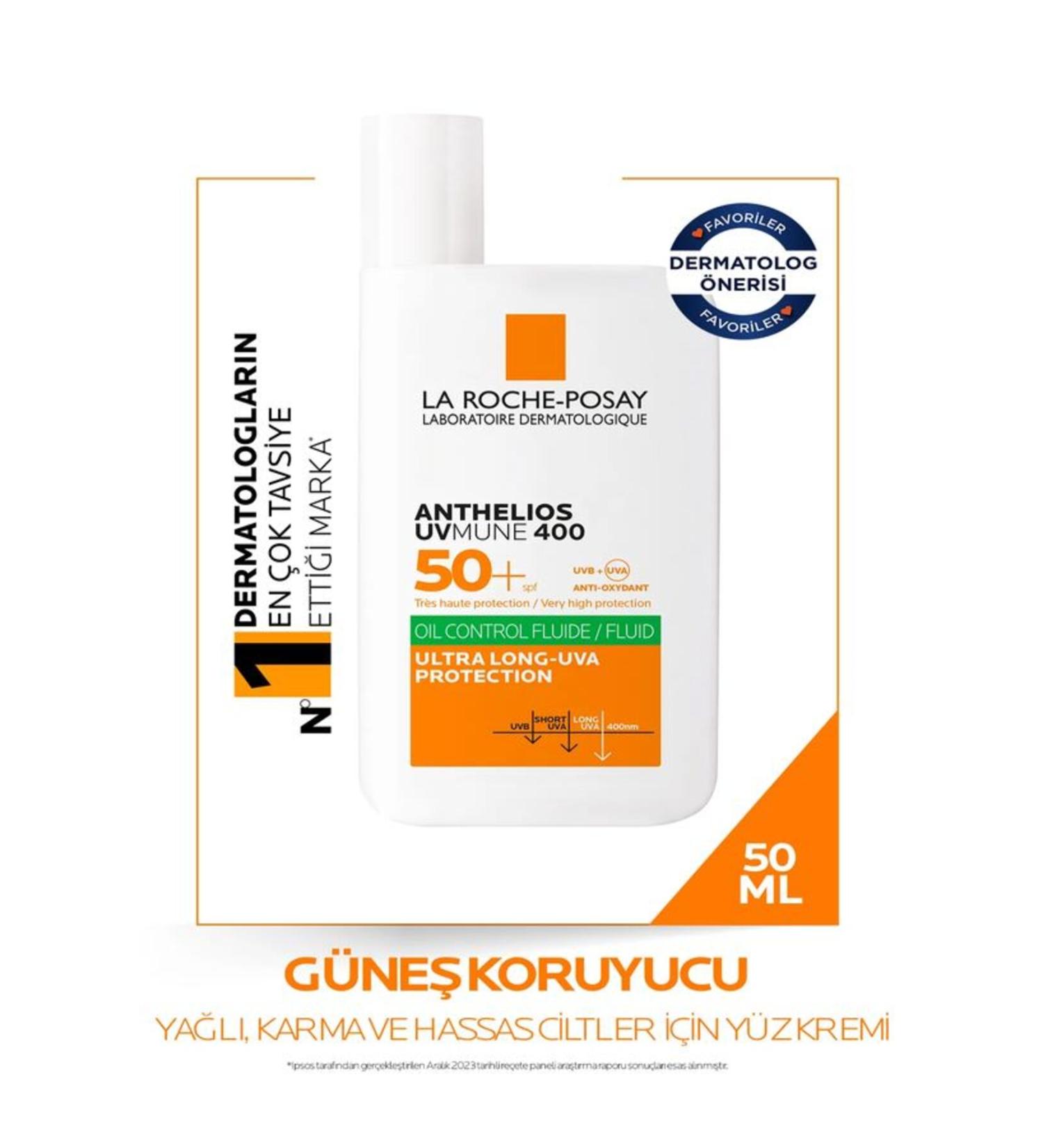 La Roche Posay La Roche PosayAnthelios Uvmune 400 Oil Control Fluid Sun Cream Spf 50+ 50ml