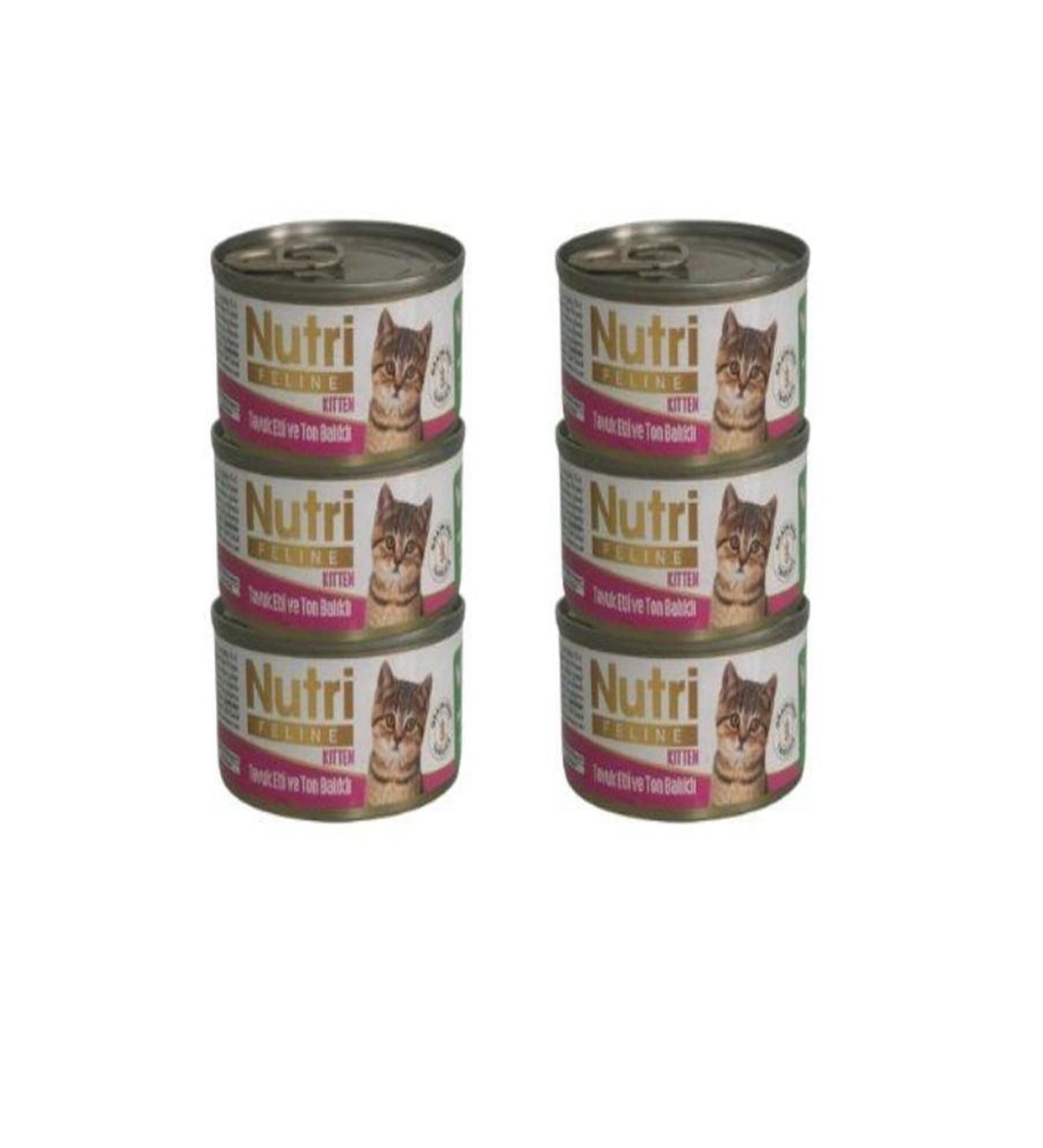Nutri NUTRI FELINE CHICKEN MEAT AND TUNA CANNED FOOD 85 GR X 6 PIECES
