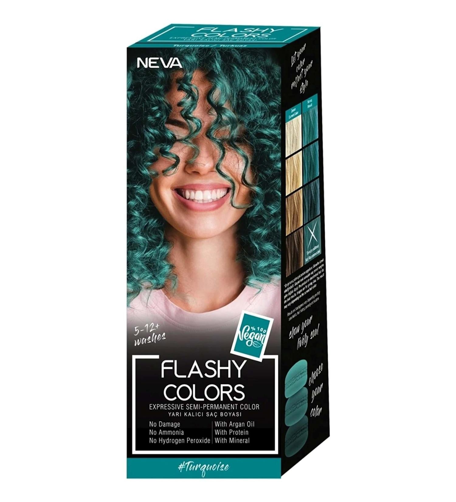 Neva Flashy Color Turquoise 100ml Vegan Direct Applied Hair Dye