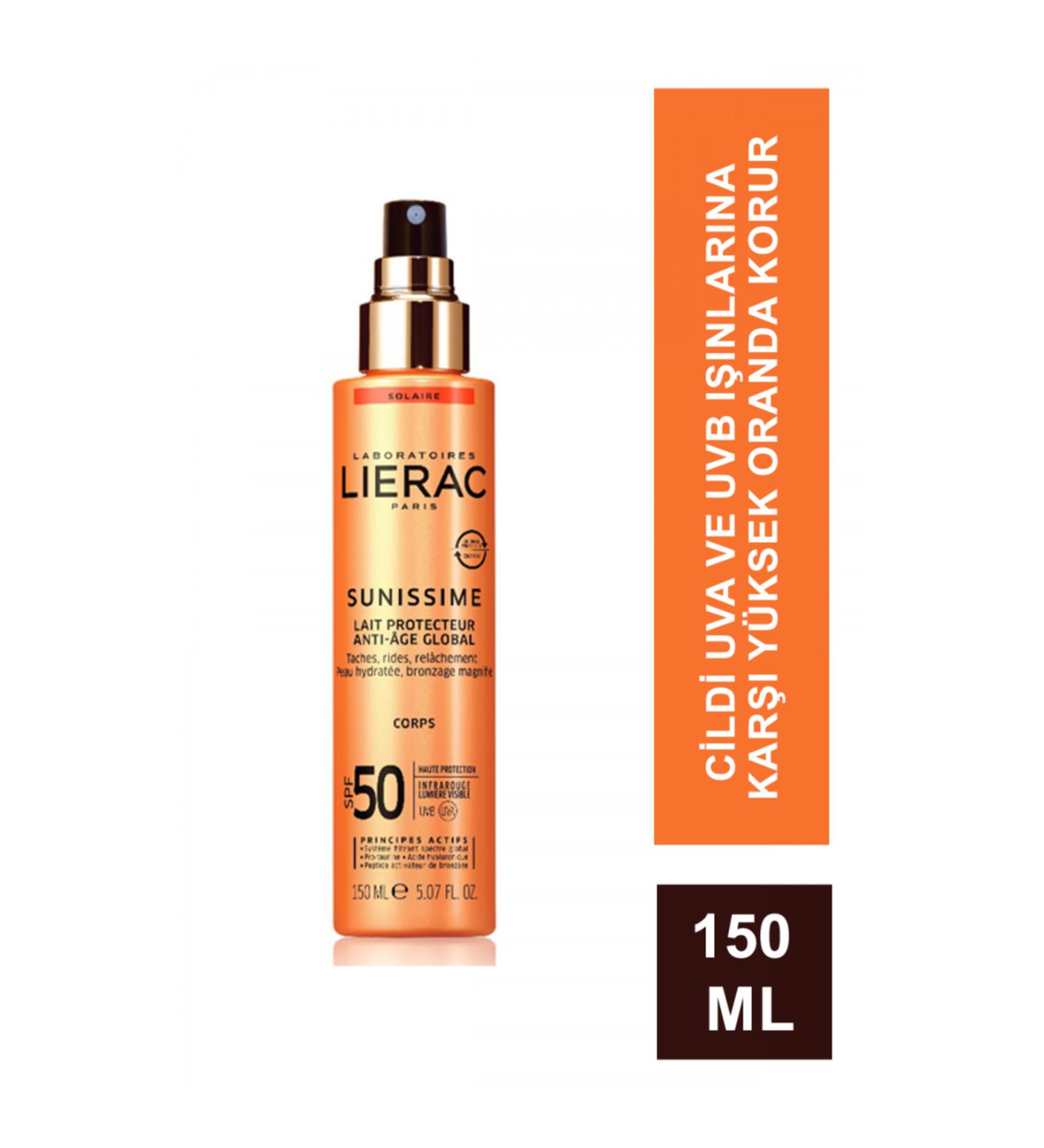 Lierac SUNISSIME PROTECTIVE MILK SPF30 Global Anti-Aging Energizing Sun Milk 150 ML