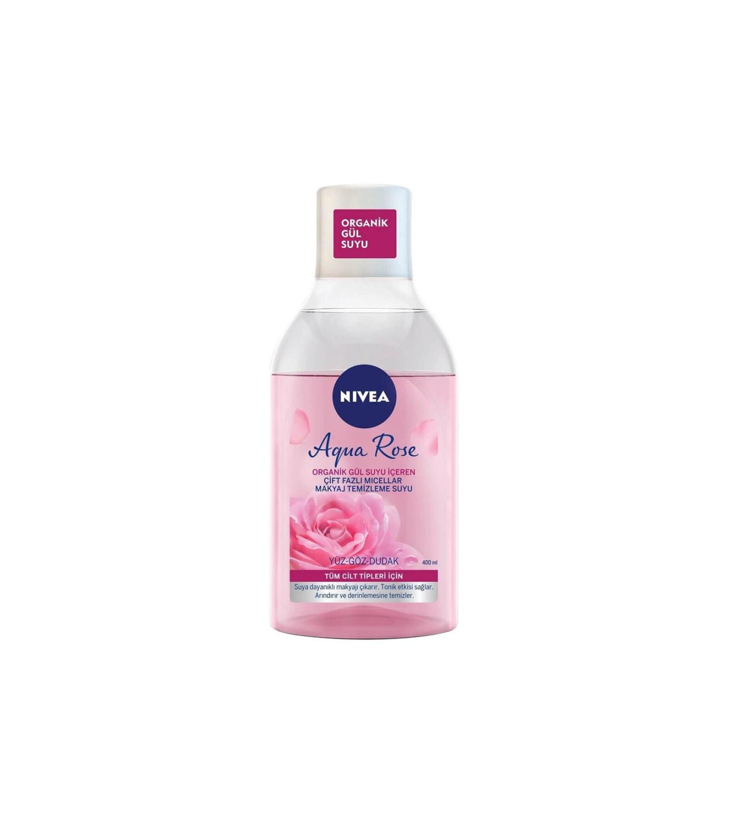 NIVEA Moisturizing Dual Phase Make-Up Remover Water with Organic Rose Water - 400 ml - Buy Online on GoSupps.com