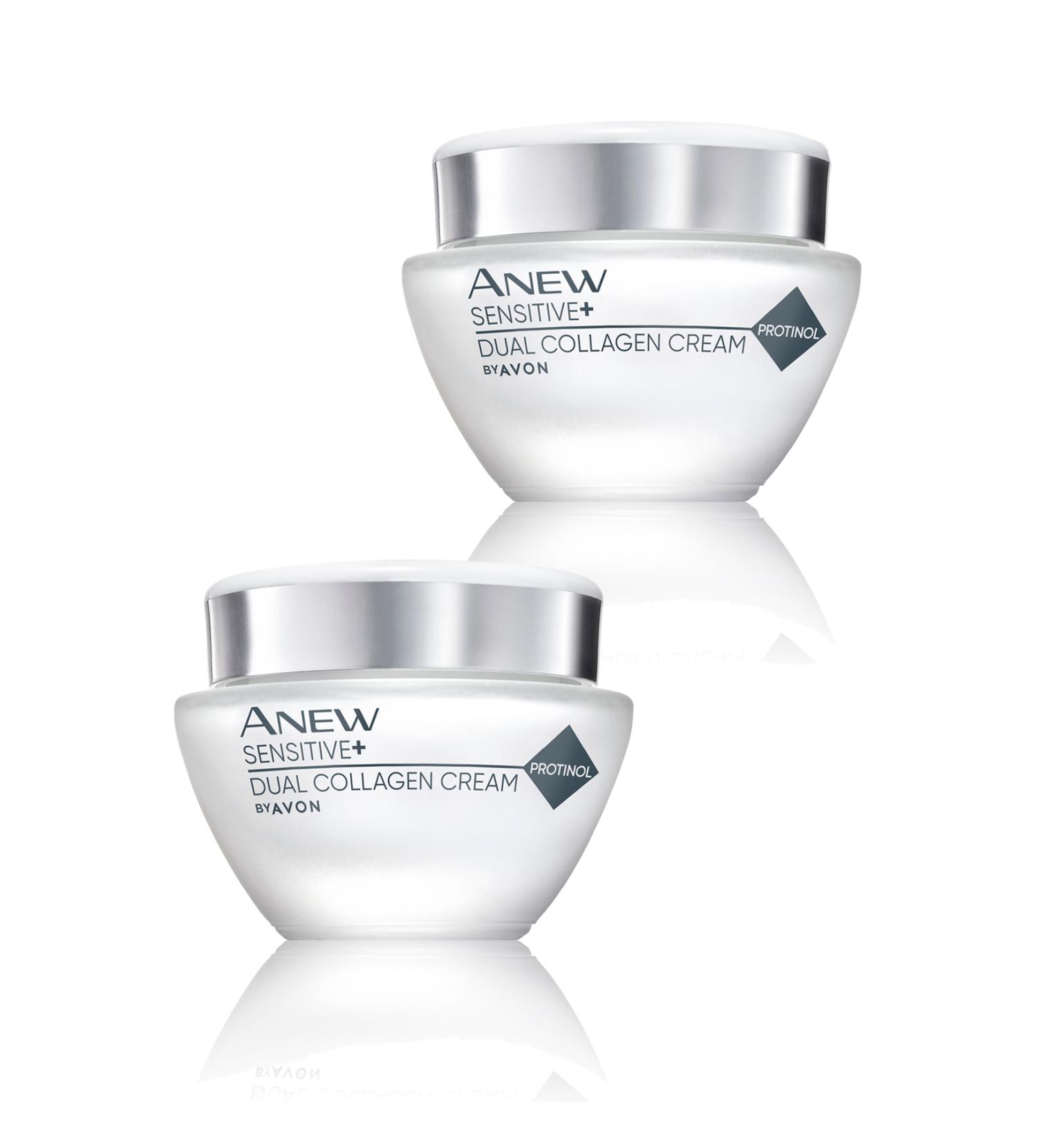 Avon Anew Sensitive Sensitive Skin Dual Collagen Face Cream 50 Ml. Set of Two