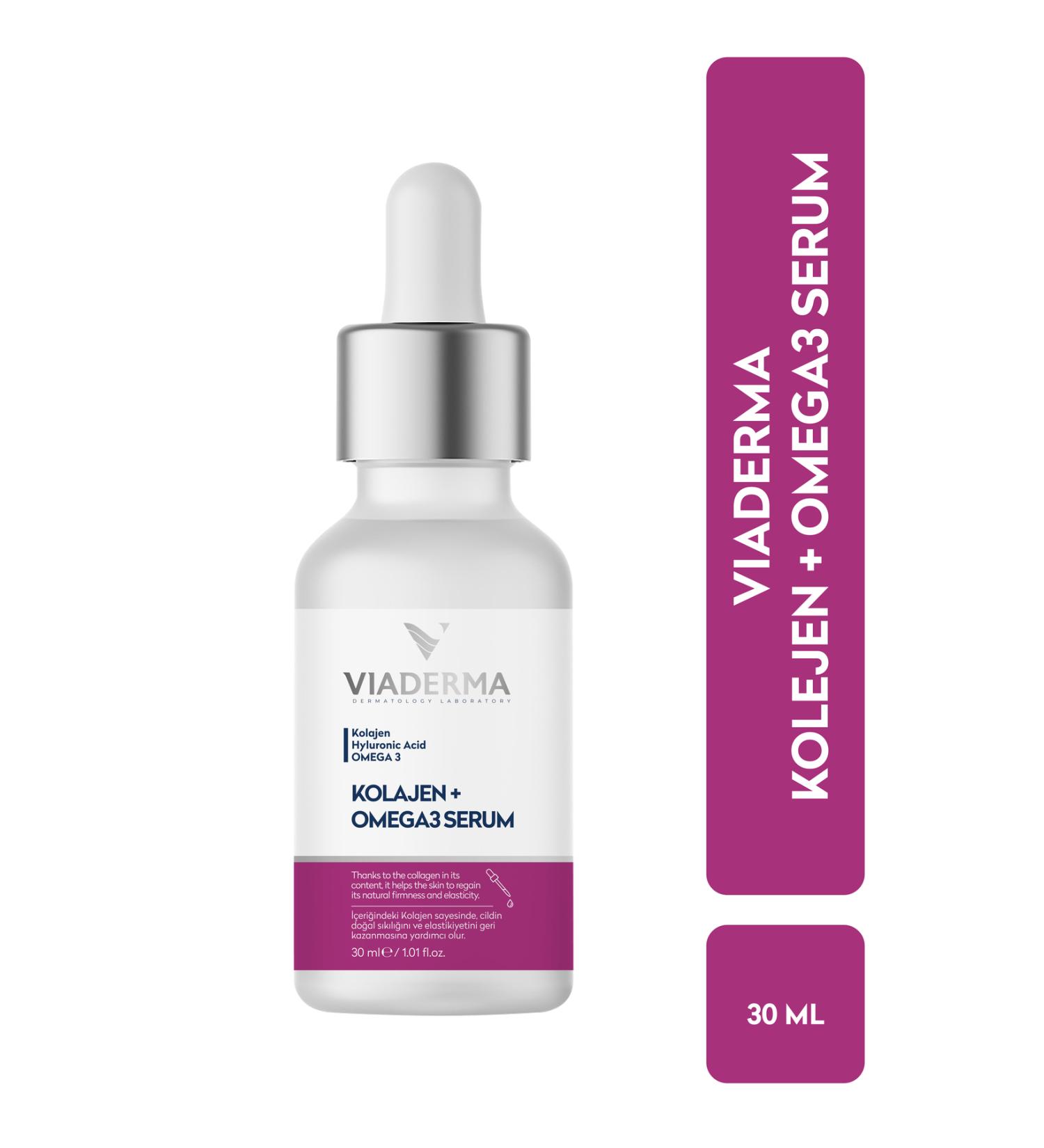 Viaderma Collagen & Omega3 Anti-Wrinkle Serum 30 ml Nourishes Younger Looking Skin - Buy Online on GoSupps.com