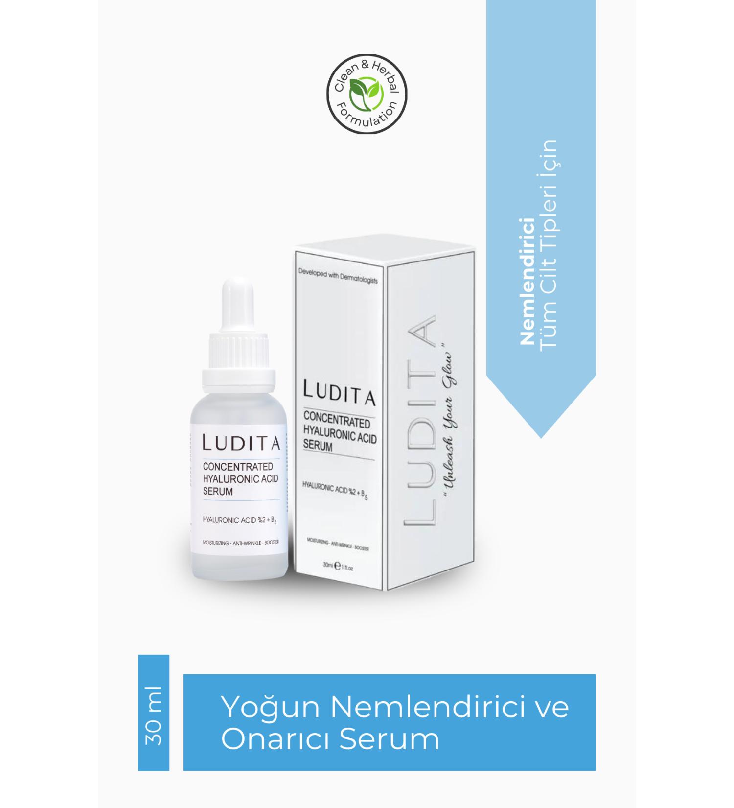 LUDITA Intensive Moisturizing and Repairing Serum (Hyaluronic Acid + B5) - Buy Online on GoSupps.com