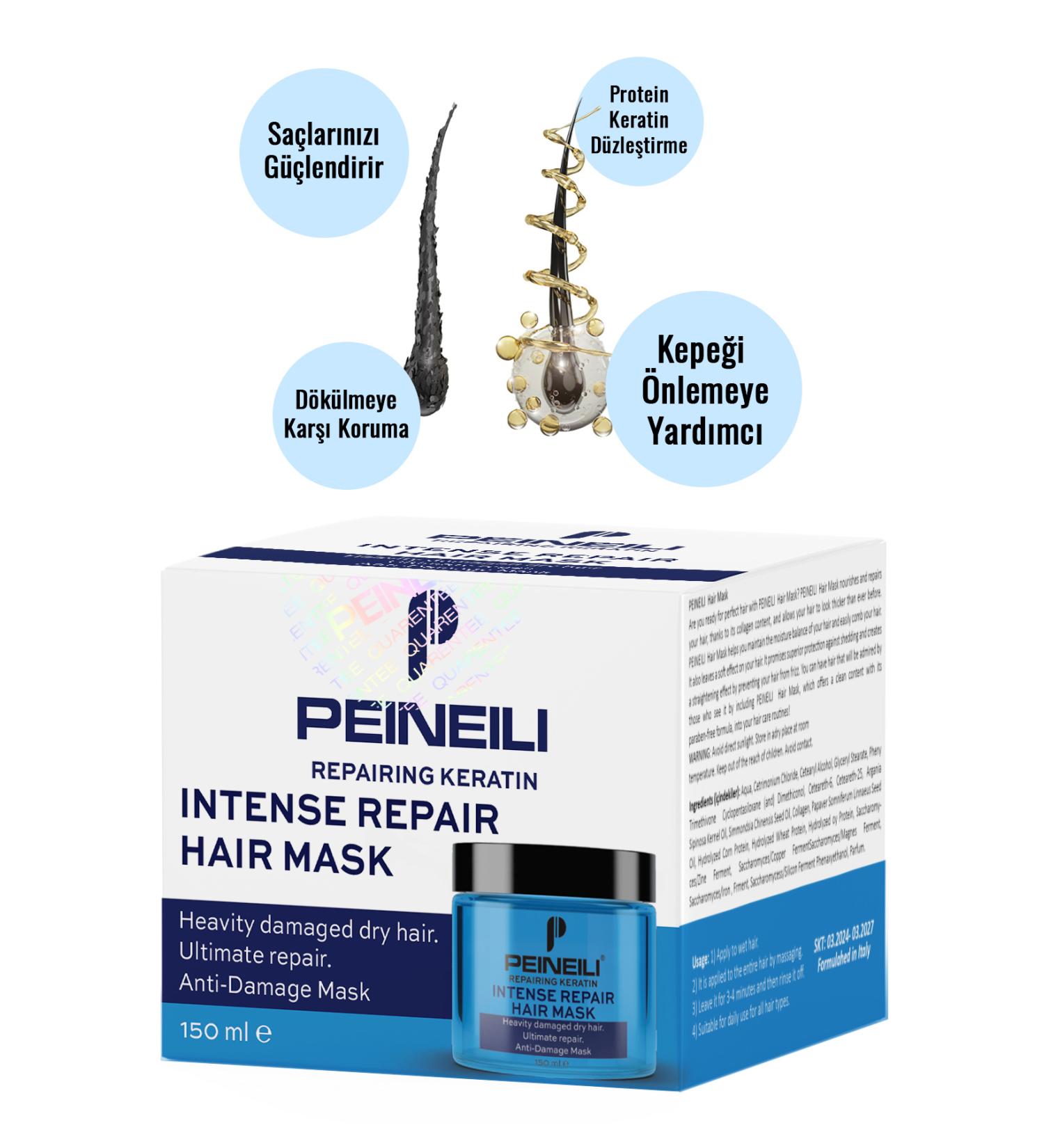 PEINEILI Moisturizing Anti-Loss Hair Keratin Mask for Dry Damaged Hair 150ml