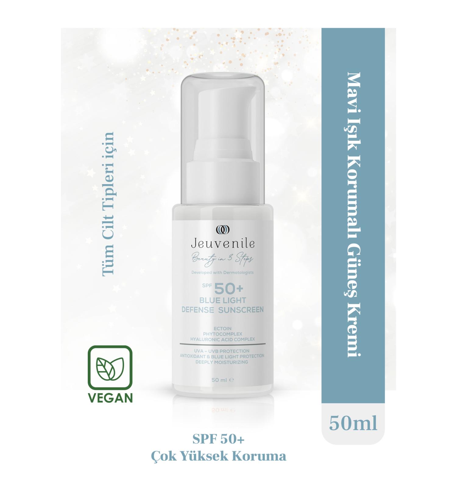 Jeuvenile SPF 50+ Blue Light Protection Sunscreen (Ectoin Hyaluronic Acid Niacinamide) - Buy Online on GoSupps.com