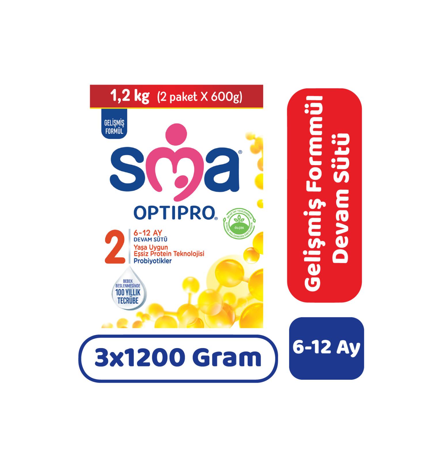 SMA Optipro 2 Follow-On Milk 1200 gr 3 Pieces