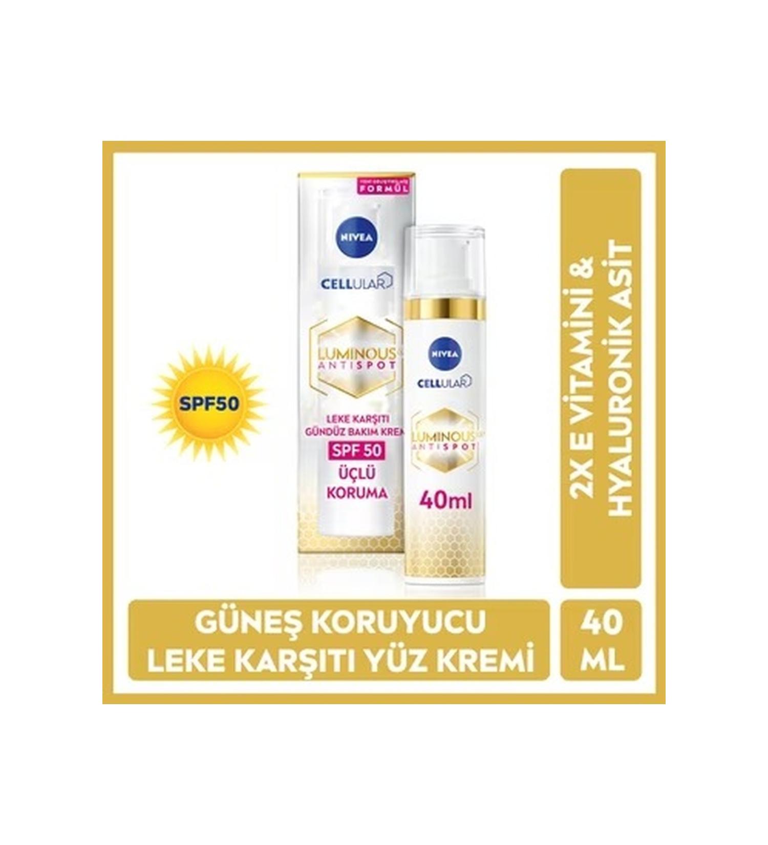 NIVEA Anti-Spot Brightening Day Cream with Sunscreen SPF50 Hyaluronic Acid 40 ml