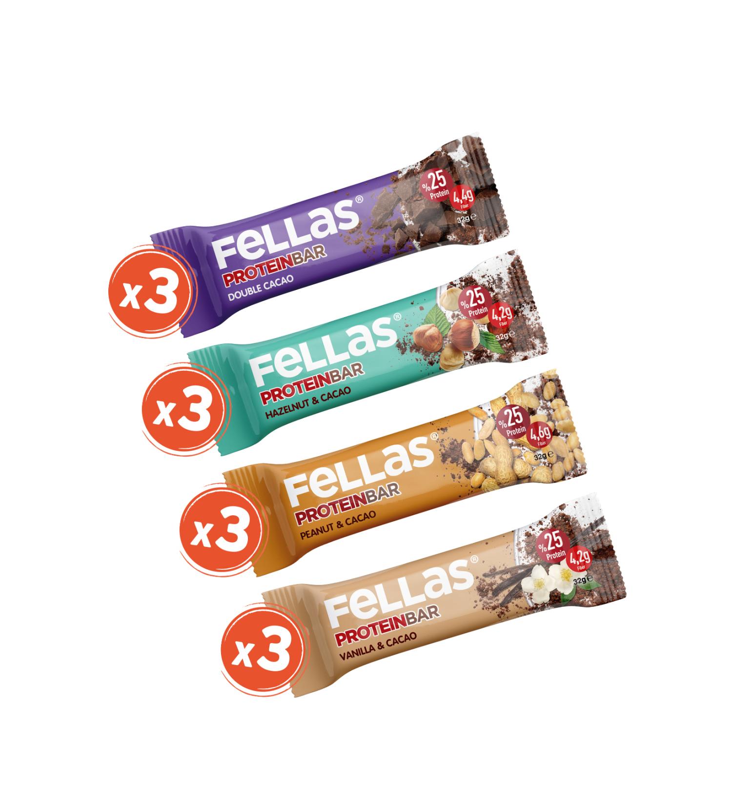 Fellas Protein Bar 32g Mixed Box 12 Pieces (4 Types) - Buy Online on GoSupps.com