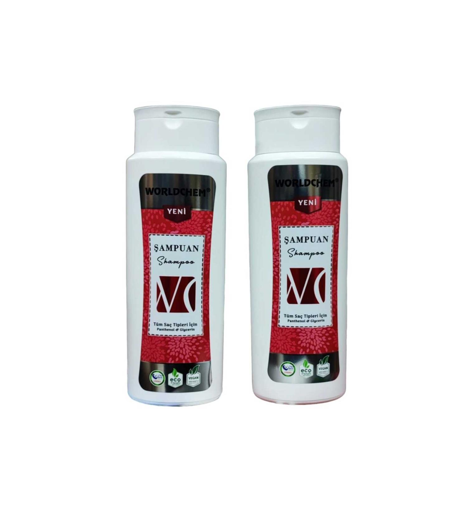 Worldchem Herbal All Hair Types Shampoo 500ml+500ml 2 Piece Set