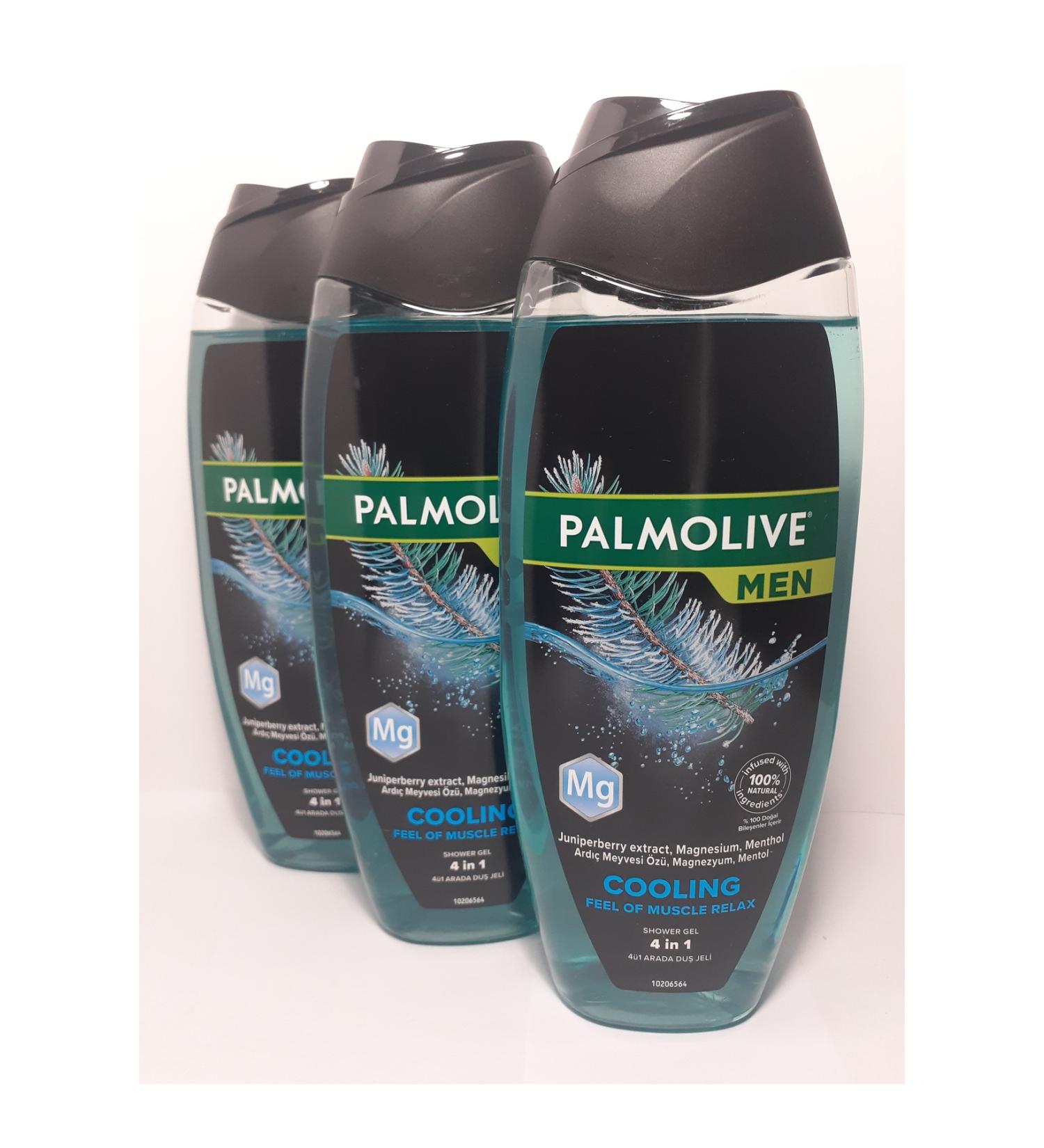 Palmolive Men Cooling 4 in 1 Magnesium and Menthol Cooling Shower Gel 500 ml x 3 Pieces