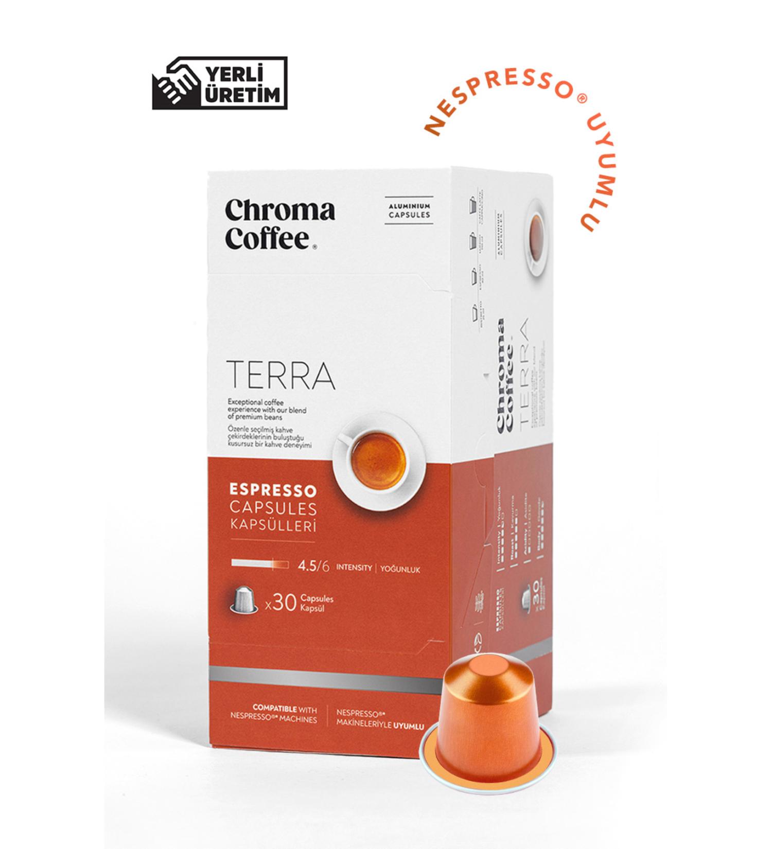 Chroma Coffee Terra 30 Pieces Nespresso Compatible Capsule Coffee
