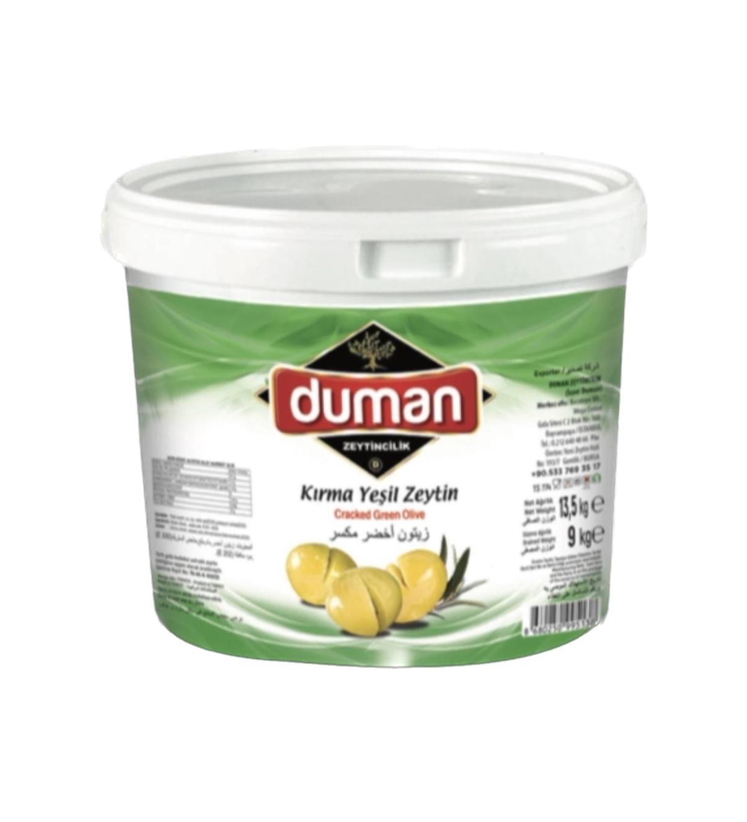 DUMAN GURME First Quality Breakfast Cracked Green Olives 5 KG