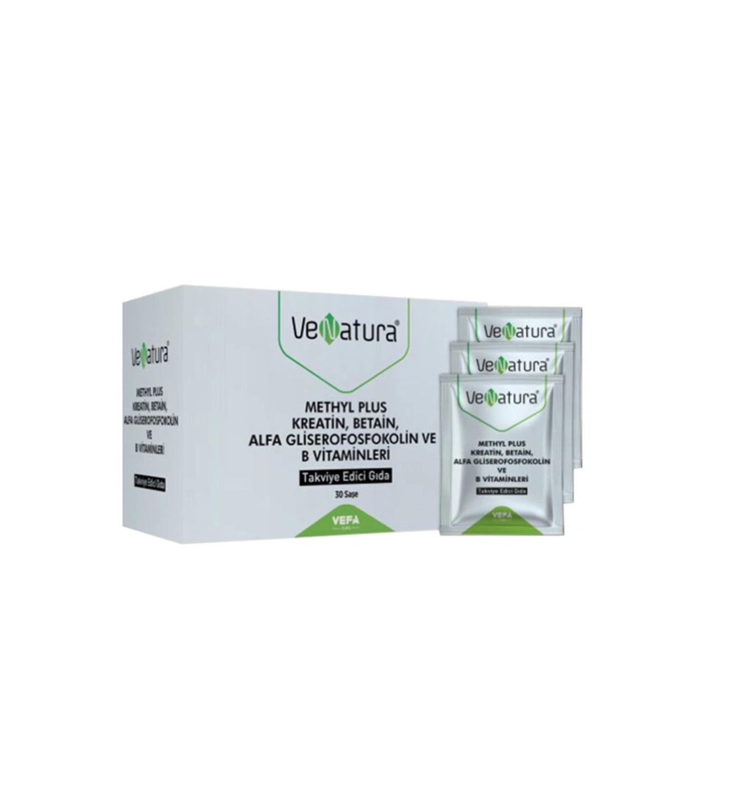 Venatura Methyl Plus Creatine-Betaine-Alpha Glycerophosphocholine and B Vitamins 30 Sachets-MFREYON00655