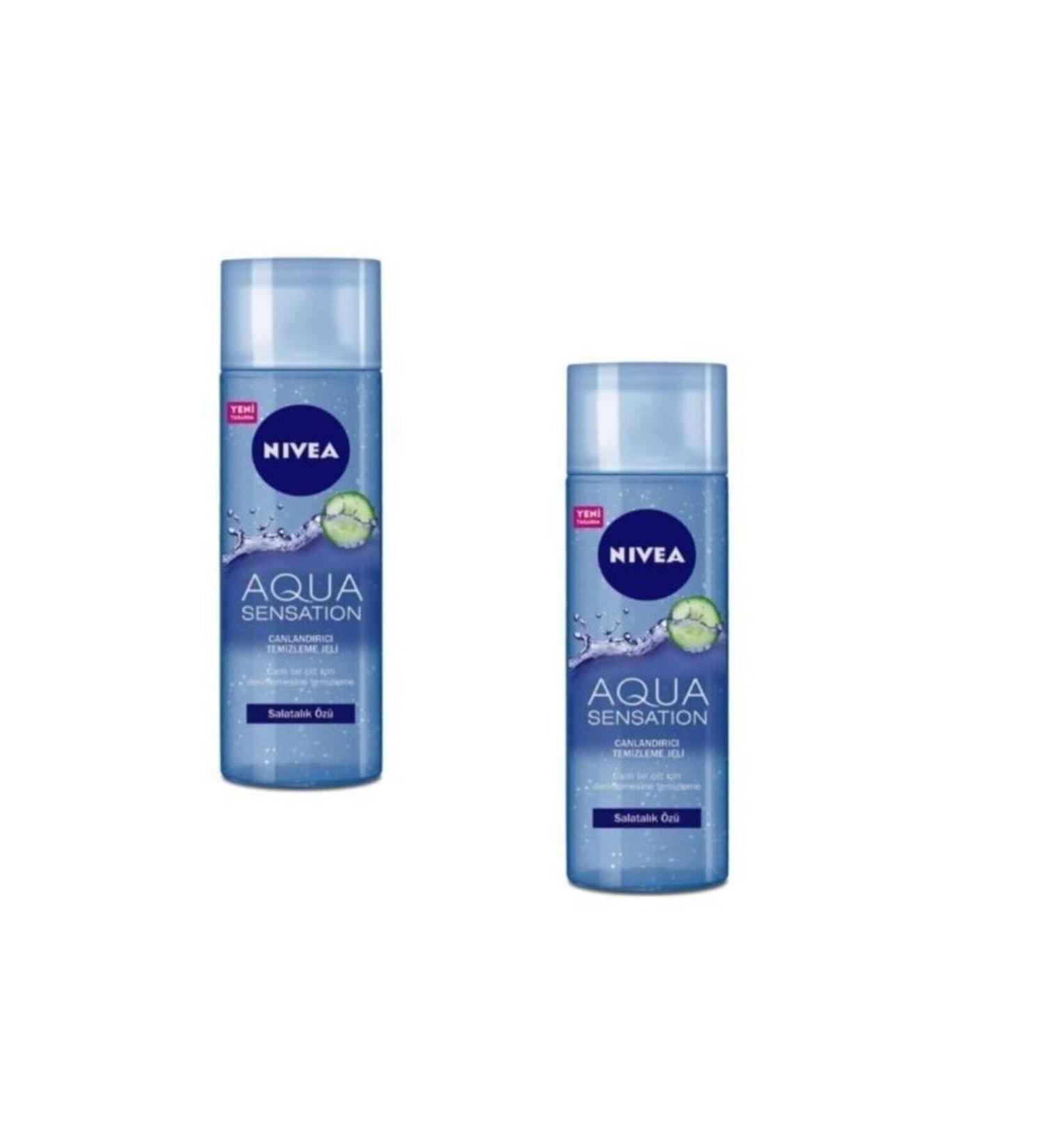 NIVEA Aqua Sensation Cucumber Extract Refreshing Cleansing Gel 200 ml X 2 Pcs