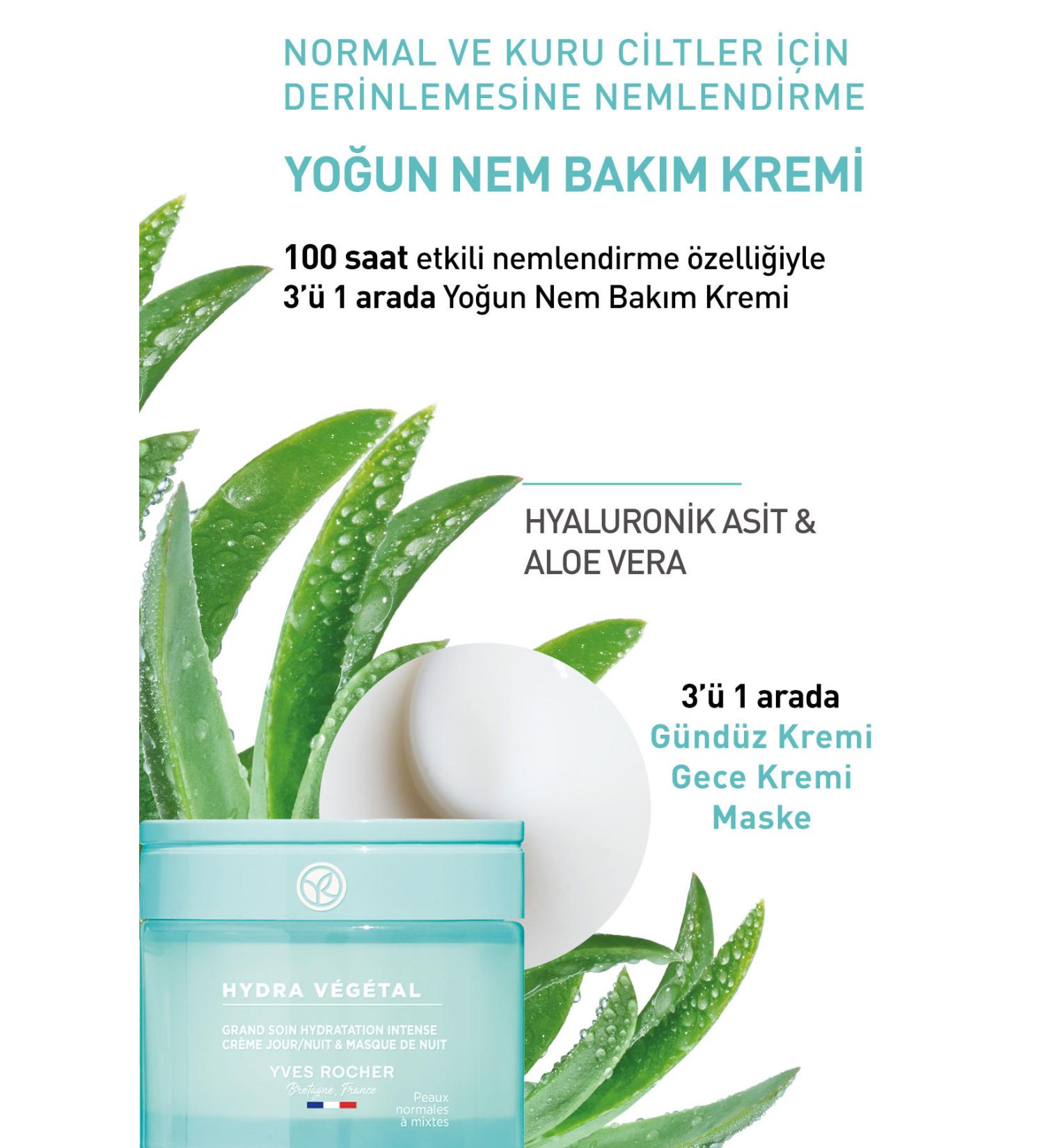 Yves Rocher INTENS VE MOISTURE CARE - NORMAL AND DRY SK N SK N BR GHTEN NG / HYDRA VEGETAL-75 ML KEYON1254