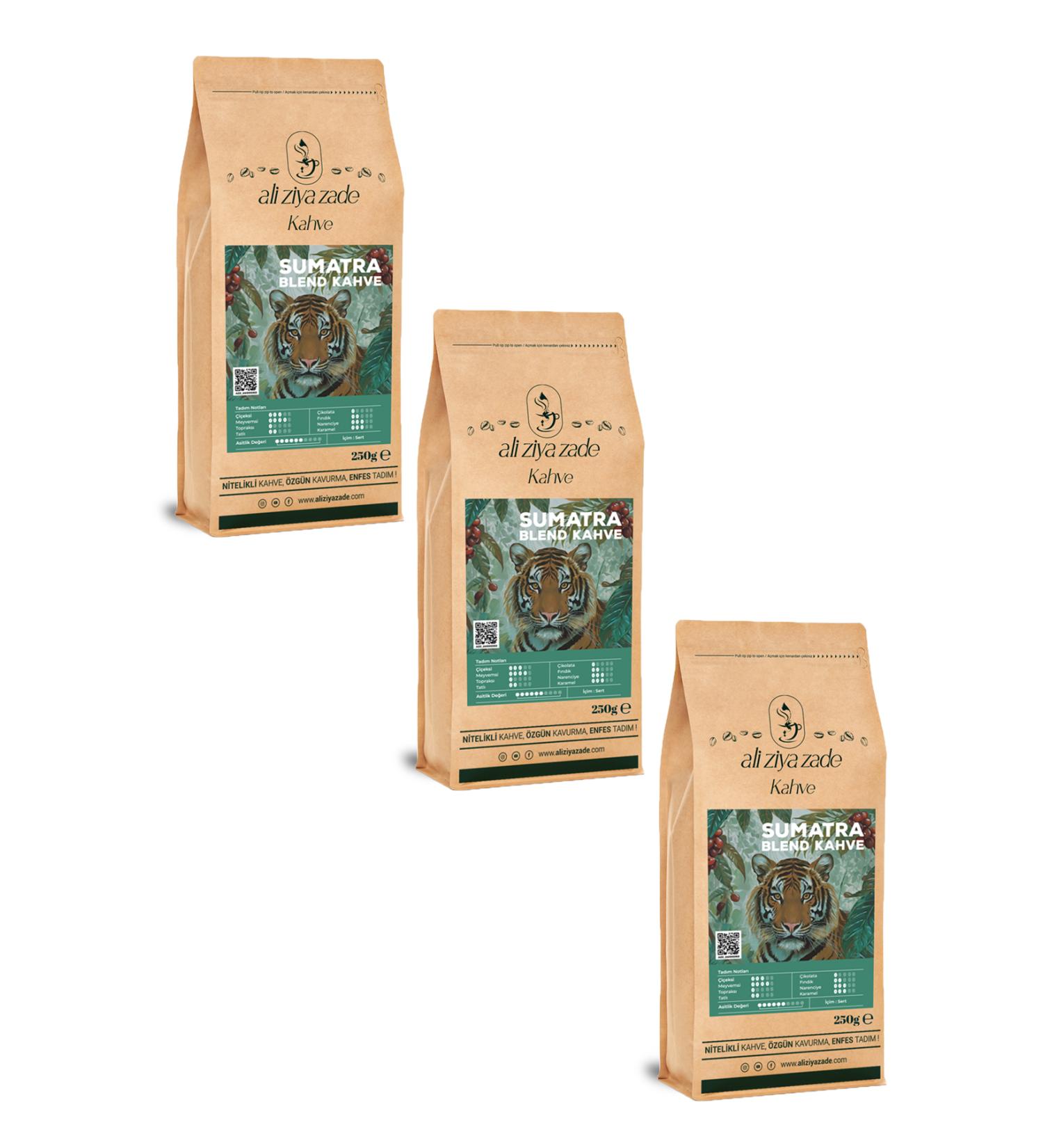 Ali Ziya Zade Sumatra Blend Indonesian Coffee Triple Advantage Package! 250 Gr X 3