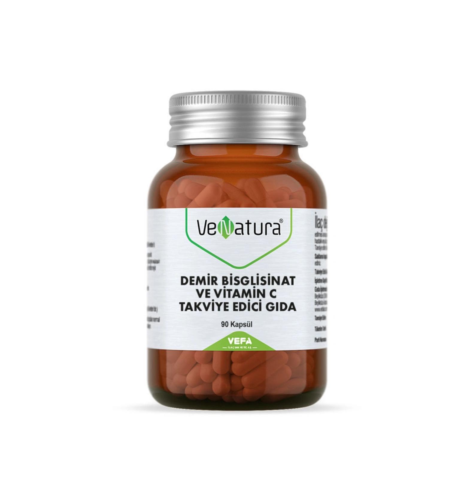 Venatura Iron Bisglycinate and Vitamin C 90 Capsules-MFREYON00678