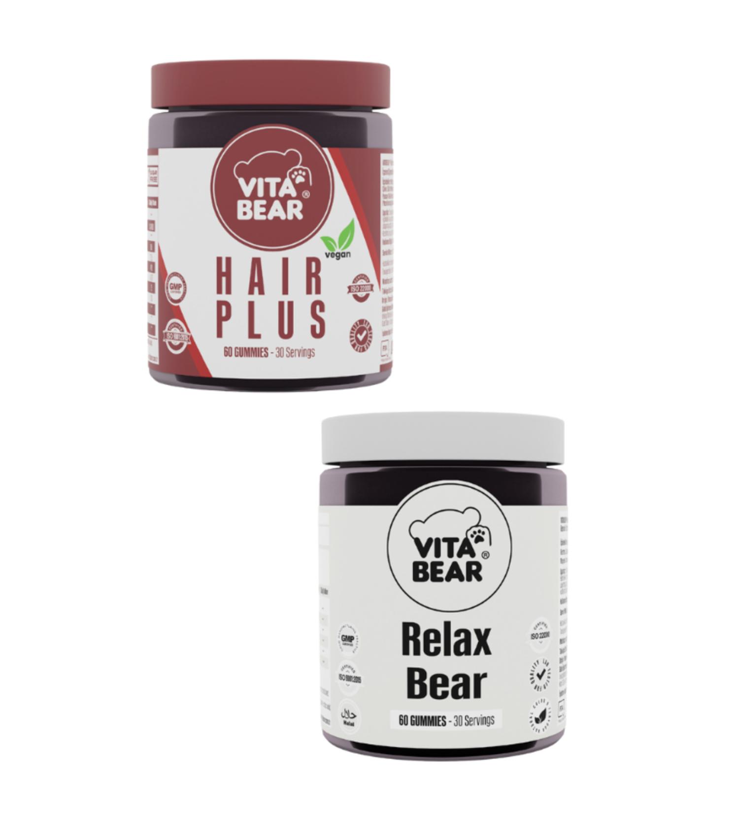 Vita Bear Hair Plus Vegan Hair Vitamin & Vita Bear Relax Bear
