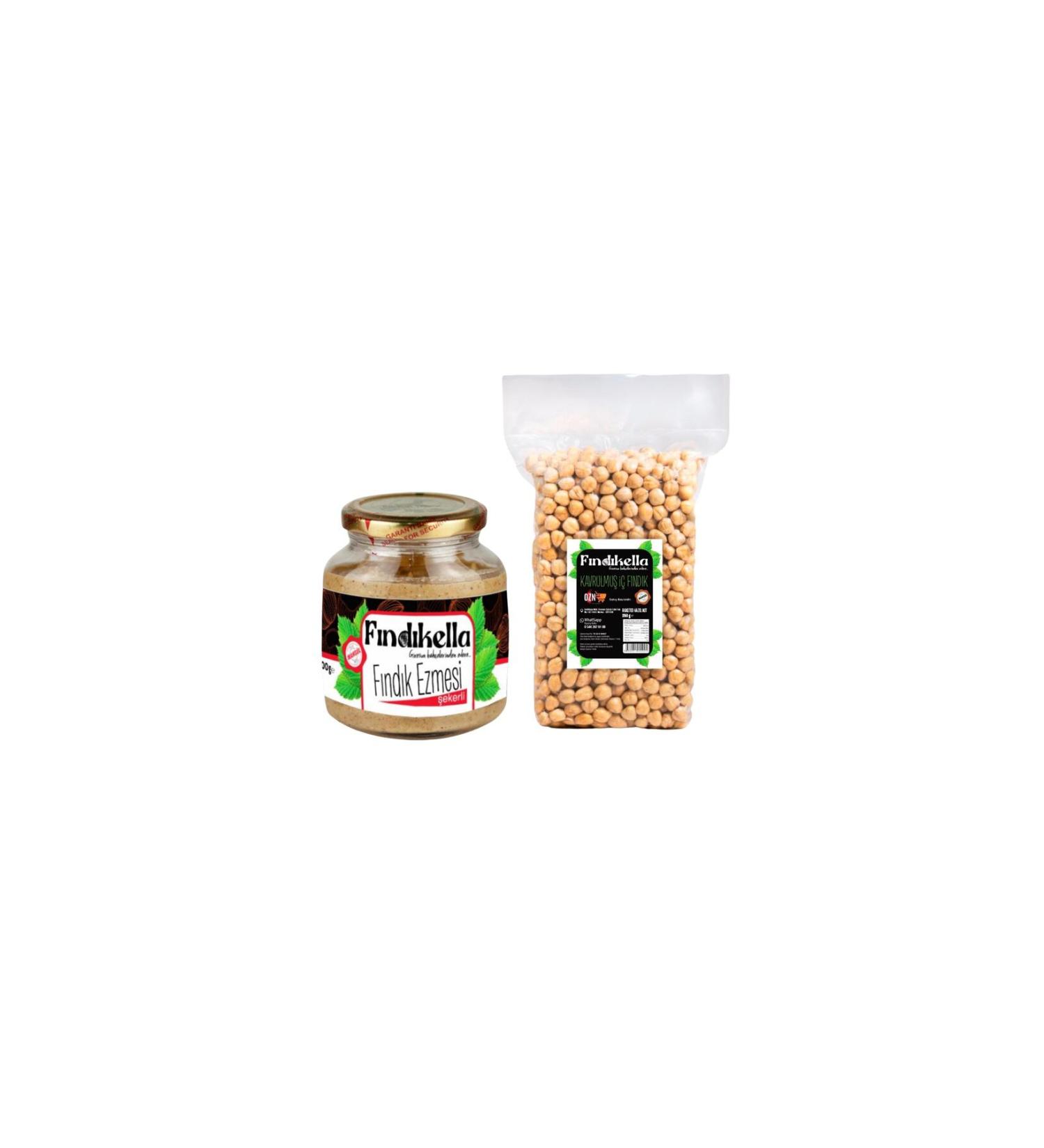FINDIKELLA Double Roasted Giresun Hazelnuts 500 Gr - Hazelnut Paste 300 Gr