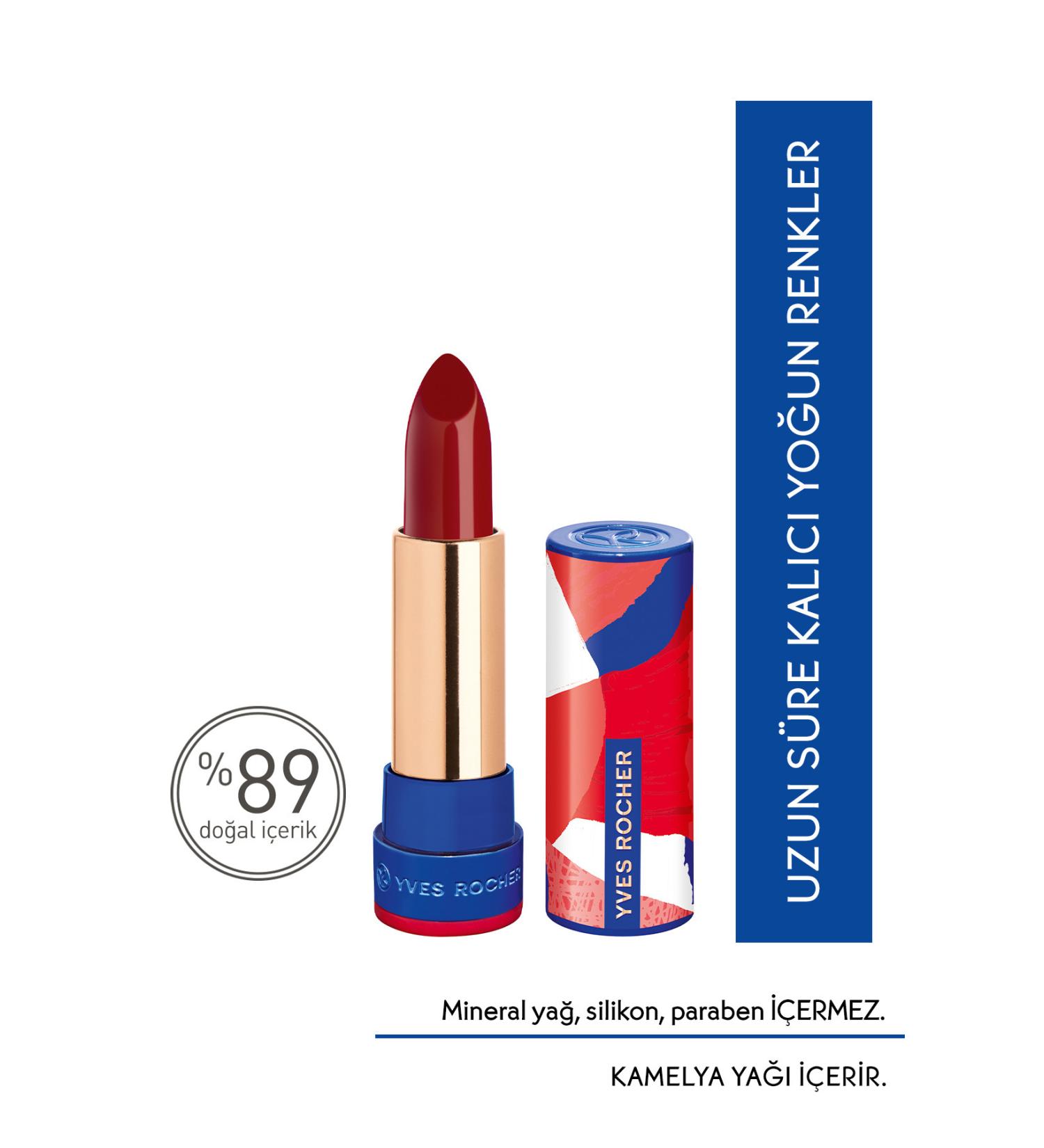 Yves Rocher LONG LASTING MOISTURIZING INTENSE COLOR SATIN LIPSTICK-08. BURGUNDY BROWN-3.8 G- KEYON1147