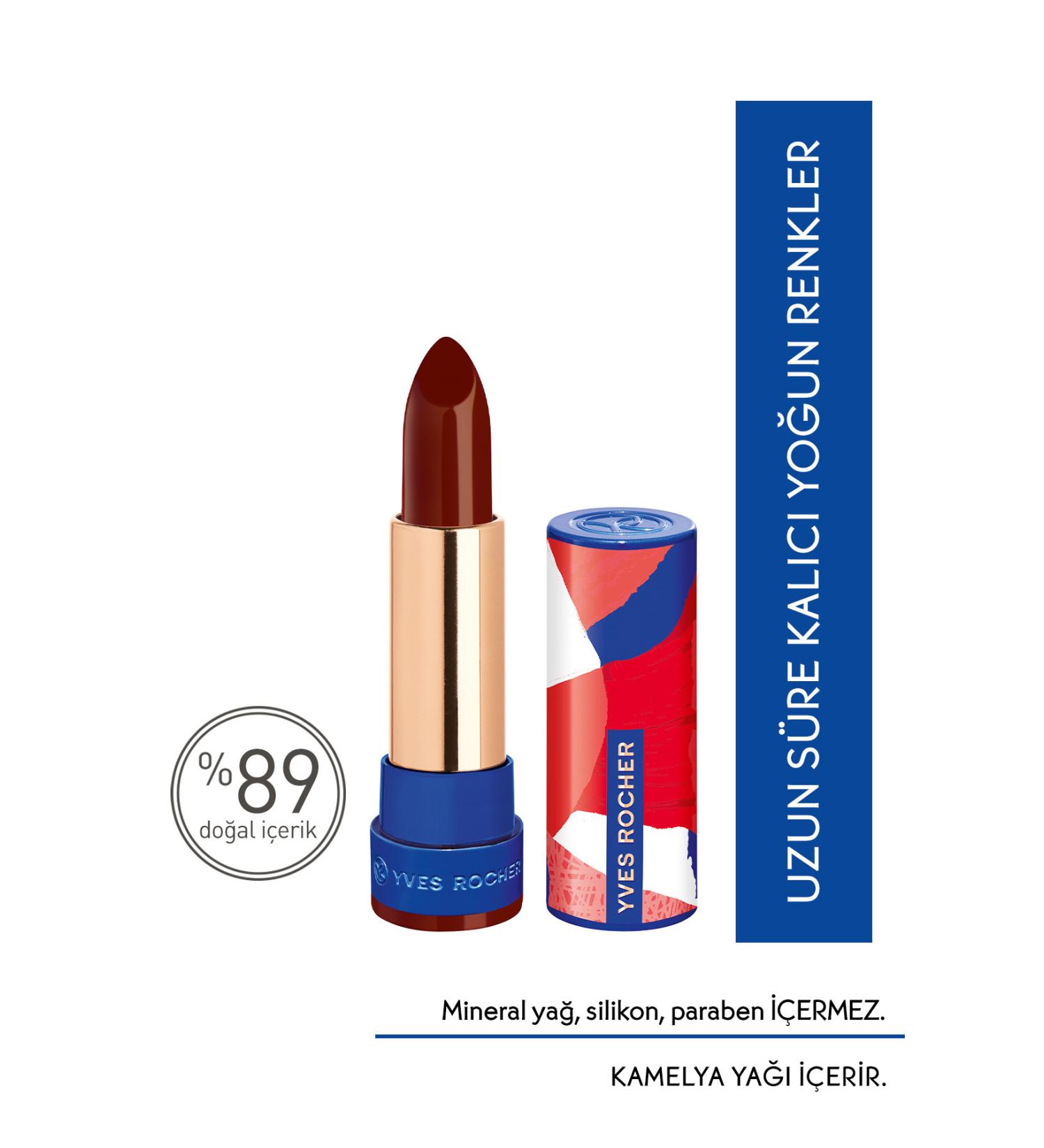Yves Rocher ULTRA MOISTURIZING INTENSE COLOR SATIN LIPSTICK-08. BURGUNDY BROWN-3.8 G- KEYON1112