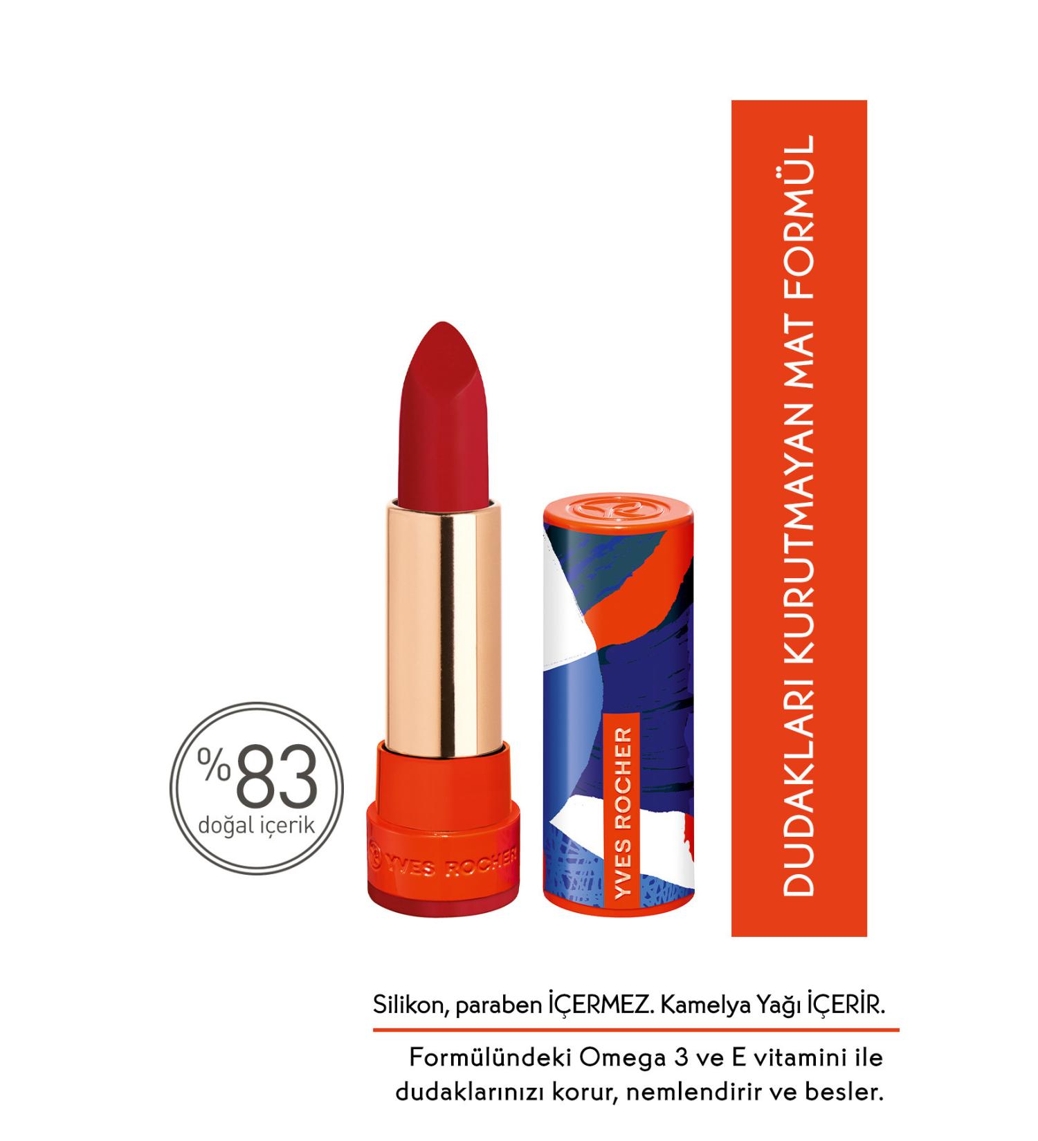 Yves Rocher 8 HOUR EFFECTIVE INTENSE COLOR MATTE LIPSTICK-06. RASPBERRY-3.8G- KEYON1093