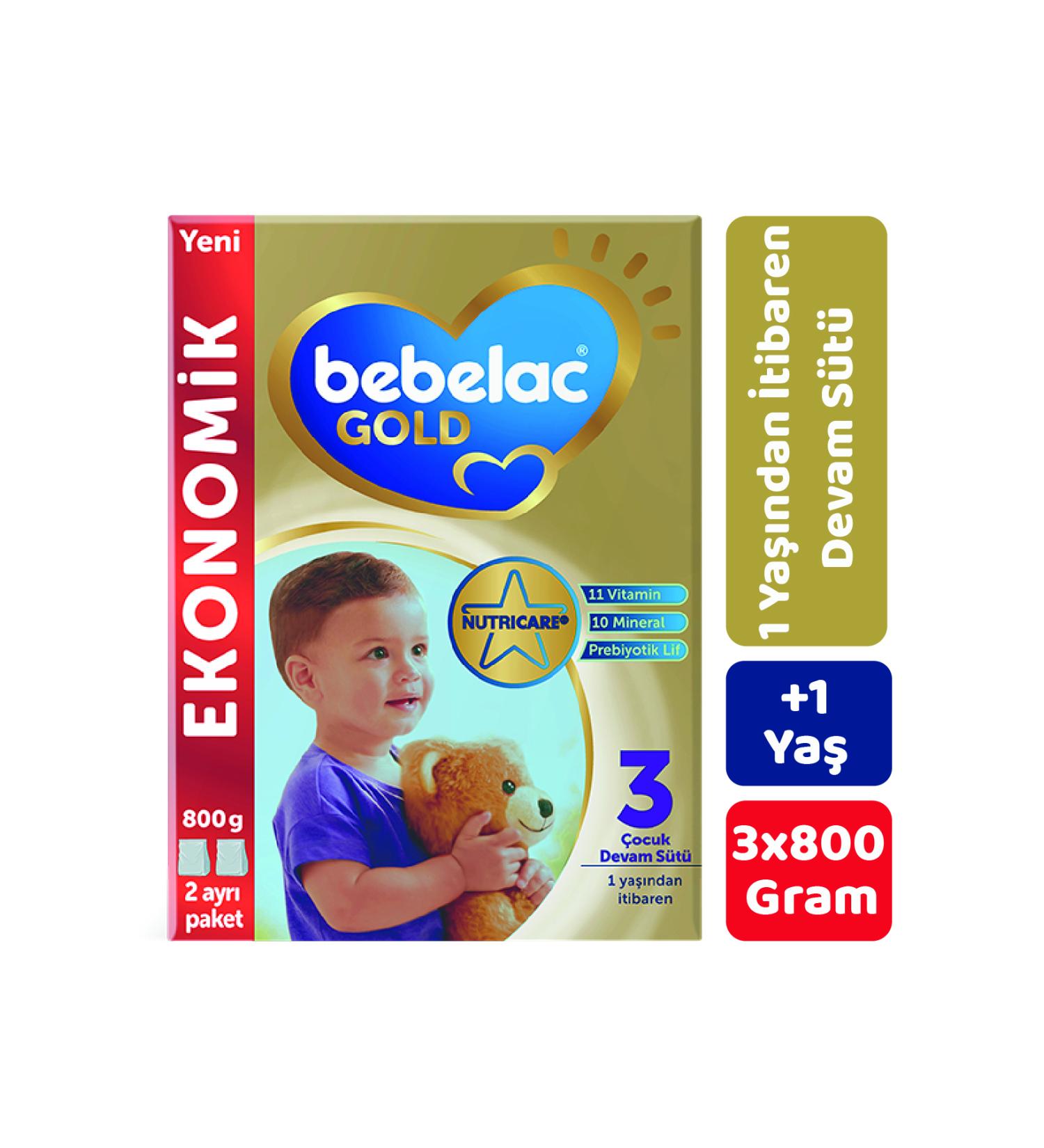 Bebelac Gold 3 Child Follow-On Milk 800 gr 3-Pack - Buy Online on GoSupps.com