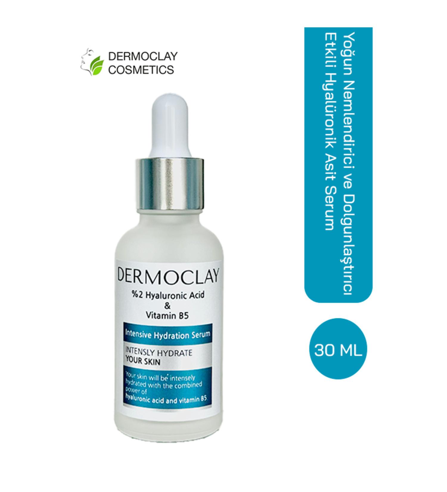 Dermoclay Intensive Moisturizing Skin Care Serum 30 Ml (Hyaluronic Acid 2% + Vitamin B5)