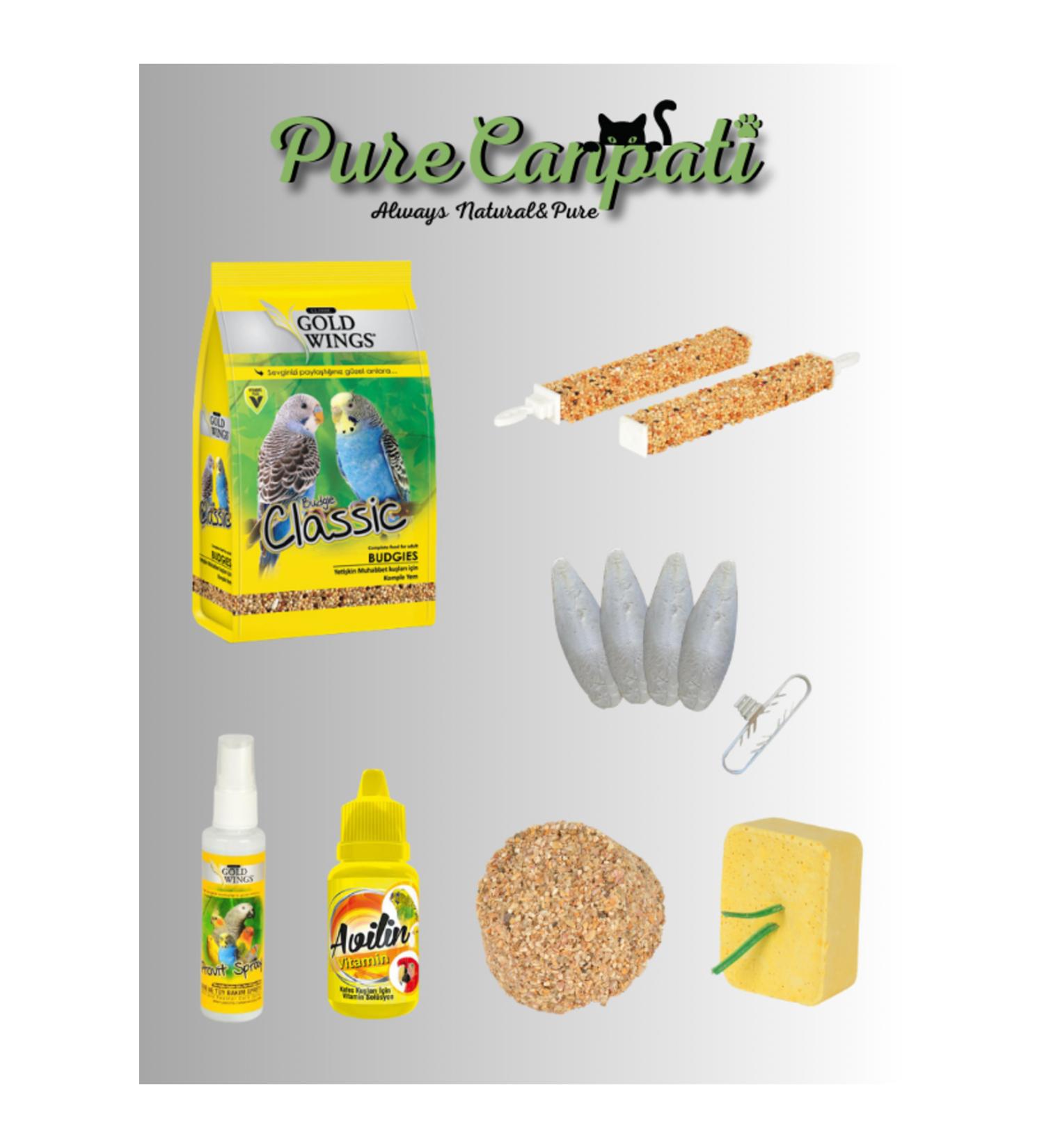 PureCanpati Budgie Bird Food Vitamin and Care Set