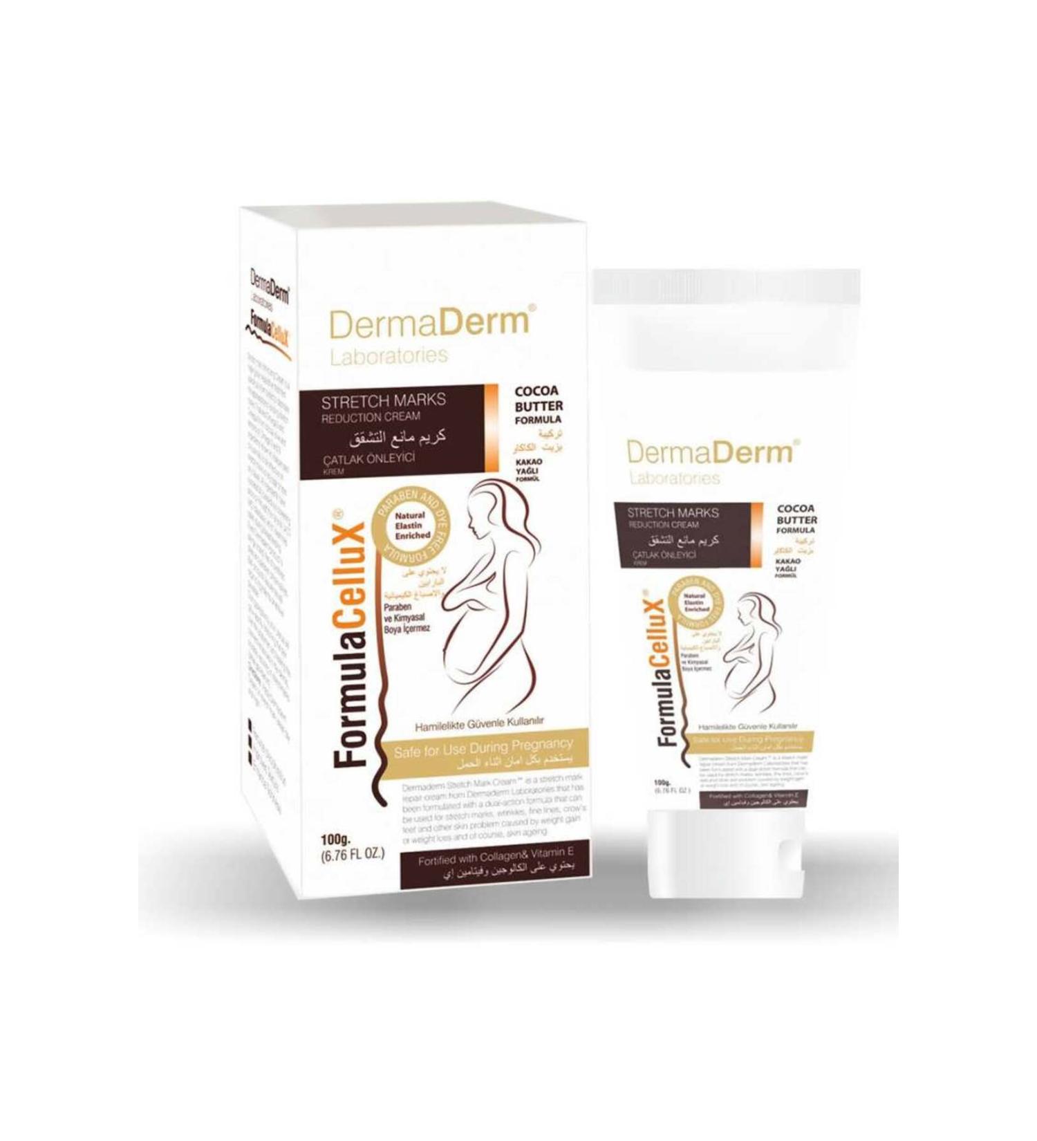 DermaDerm Anti-Stretch Cocoa Extract Cream 100 Ml. 100% Original Product