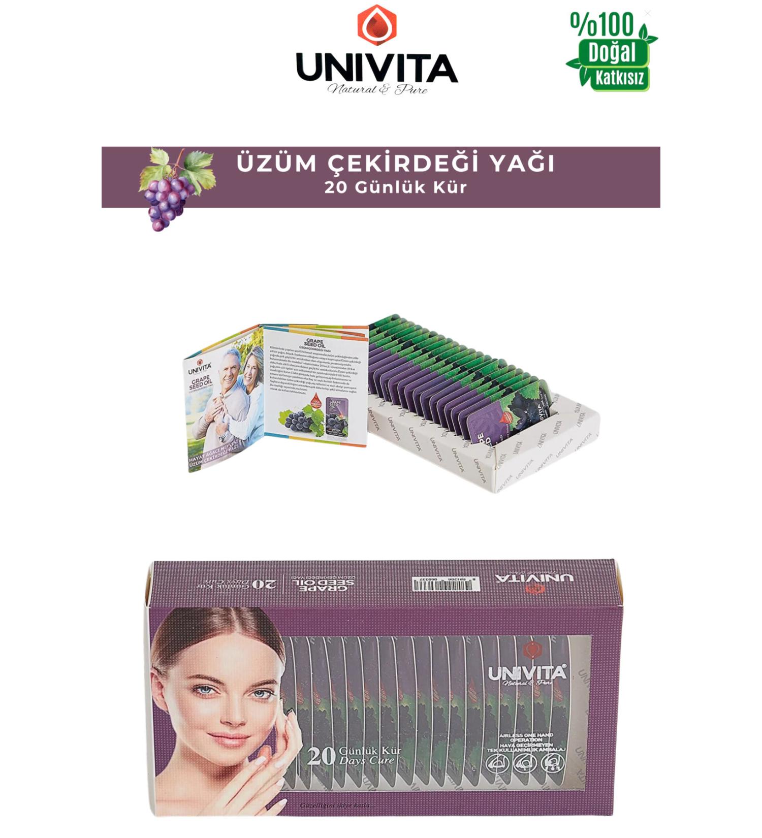 Univita 0 Natural Additive-Free Grape Seed Oil - 20 Day Care Cure