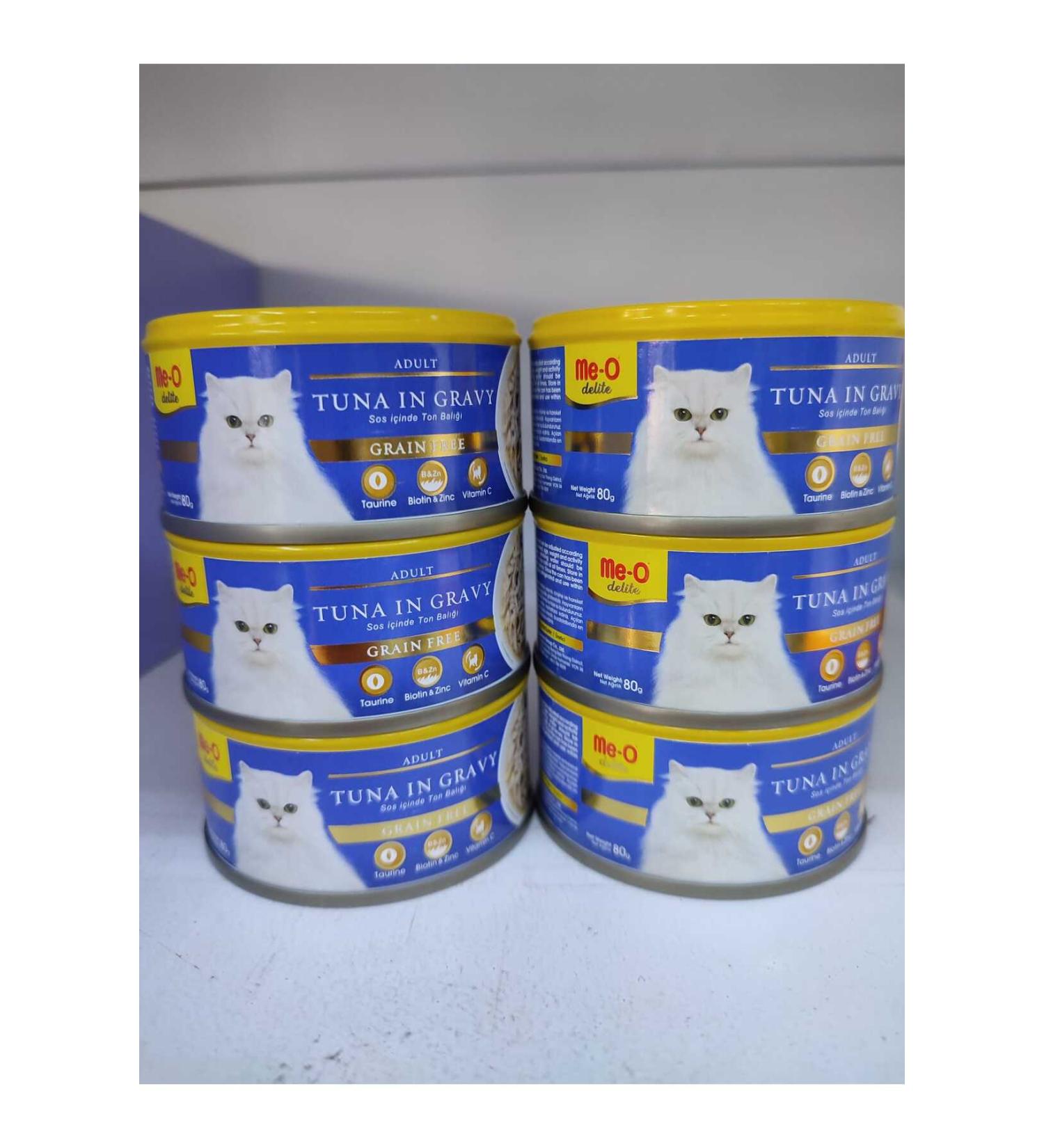 Me-o Delite Tuna and Gravy Sauce Canned Cat Food 80gr ( 6 X 80 GR )